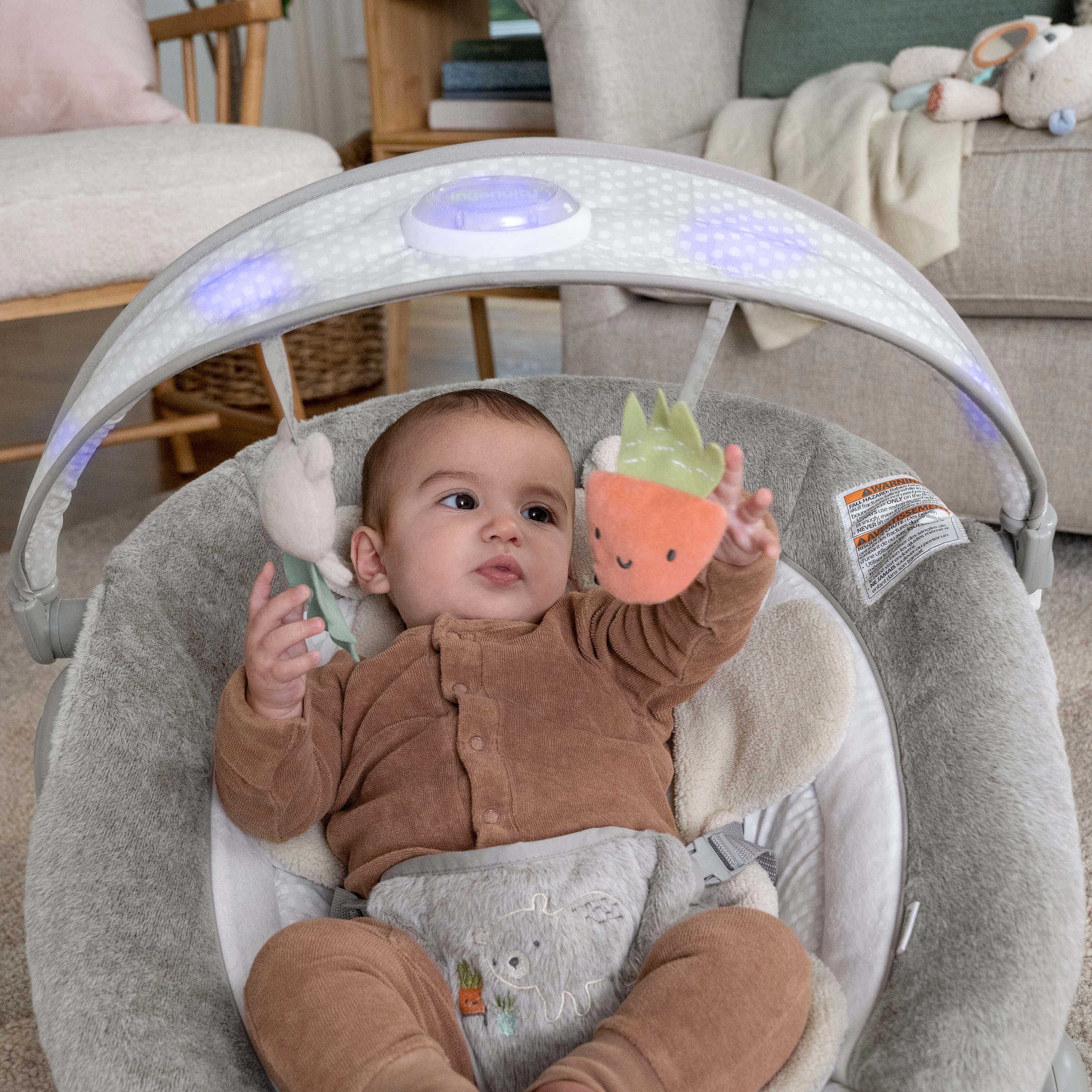 ingenuity Babyschaukel »InLighten Bouncer™ - Nate™« bis 9 kg mit Licht und Sound