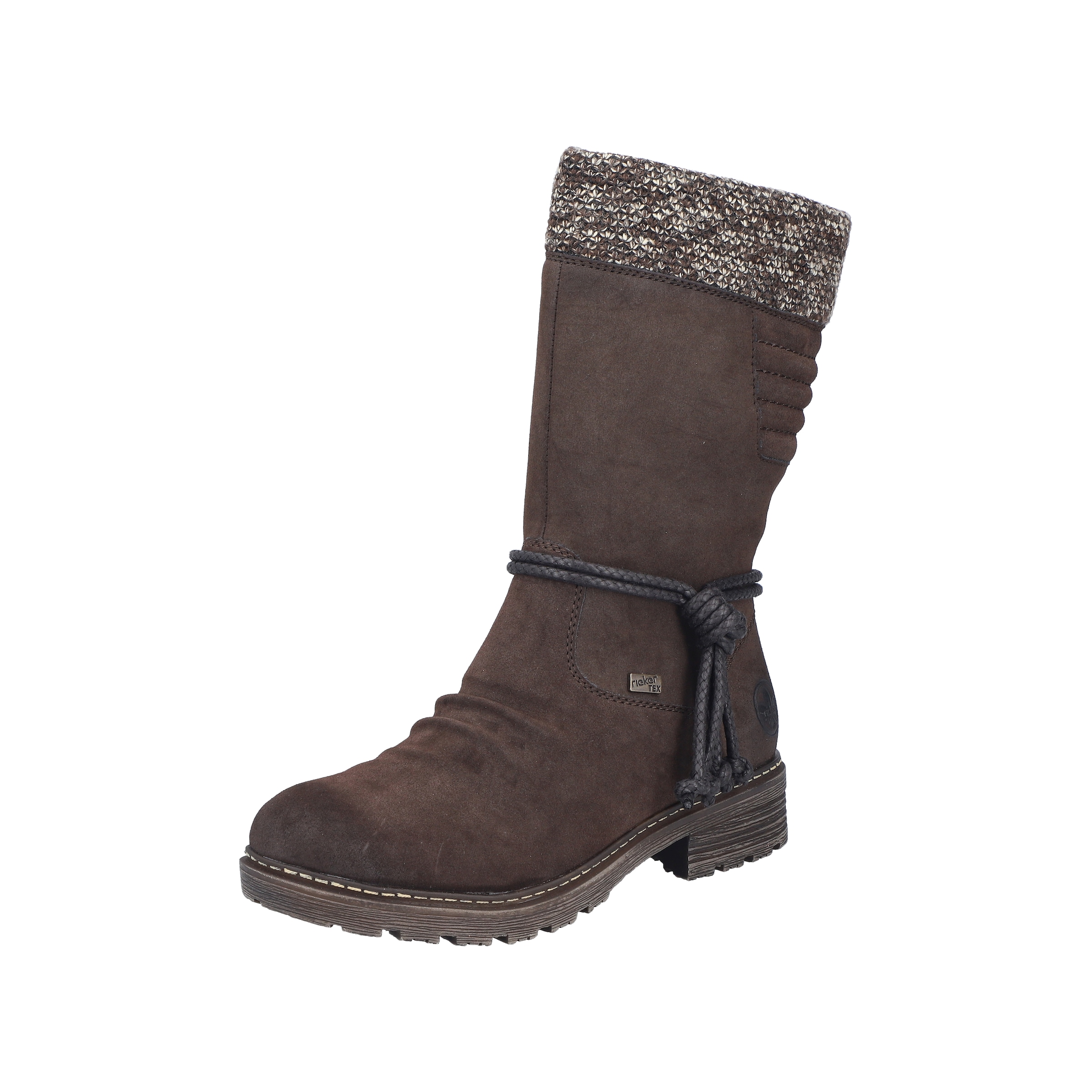 Rieker Winterstiefel  Winterboots, Blockabsatz, TEX-Membran, mit gestricktem Schaftrand