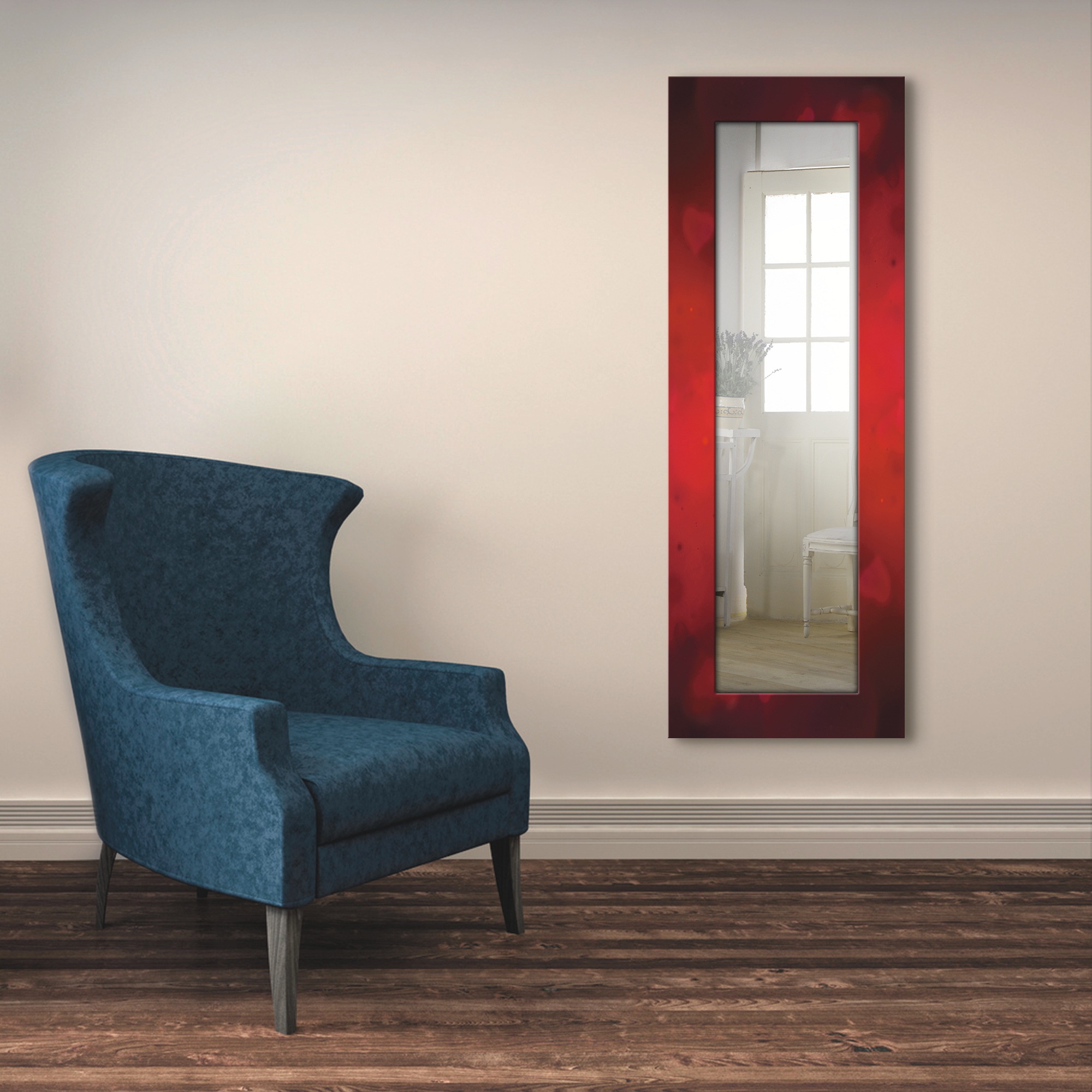 Image of Artland Dekospiegel »Valentinseinladung mit Herzen und Rosen«, gerahmter Ganzkörperspiegel mit Motivrahmen, geeignet für kleinen, schmalen Flur, Flurspiegel, Mirror Spiegel gerahmt zum Aufhängen bei Ackermann Versand Schweiz