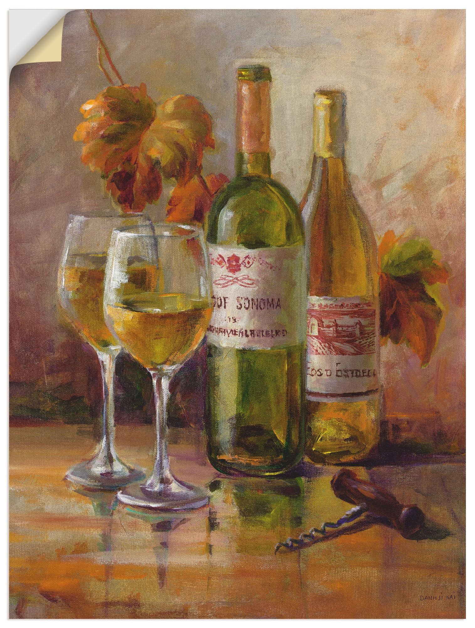 Image of Artland Wandbild »Offener Wein II«, Getränke, (1 St.), in vielen Grössen & Produktarten -Leinwandbild, Poster, Wandaufkleber / Wandtattoo auch für Badezimmer geeignet bei Ackermann Versand Schweiz