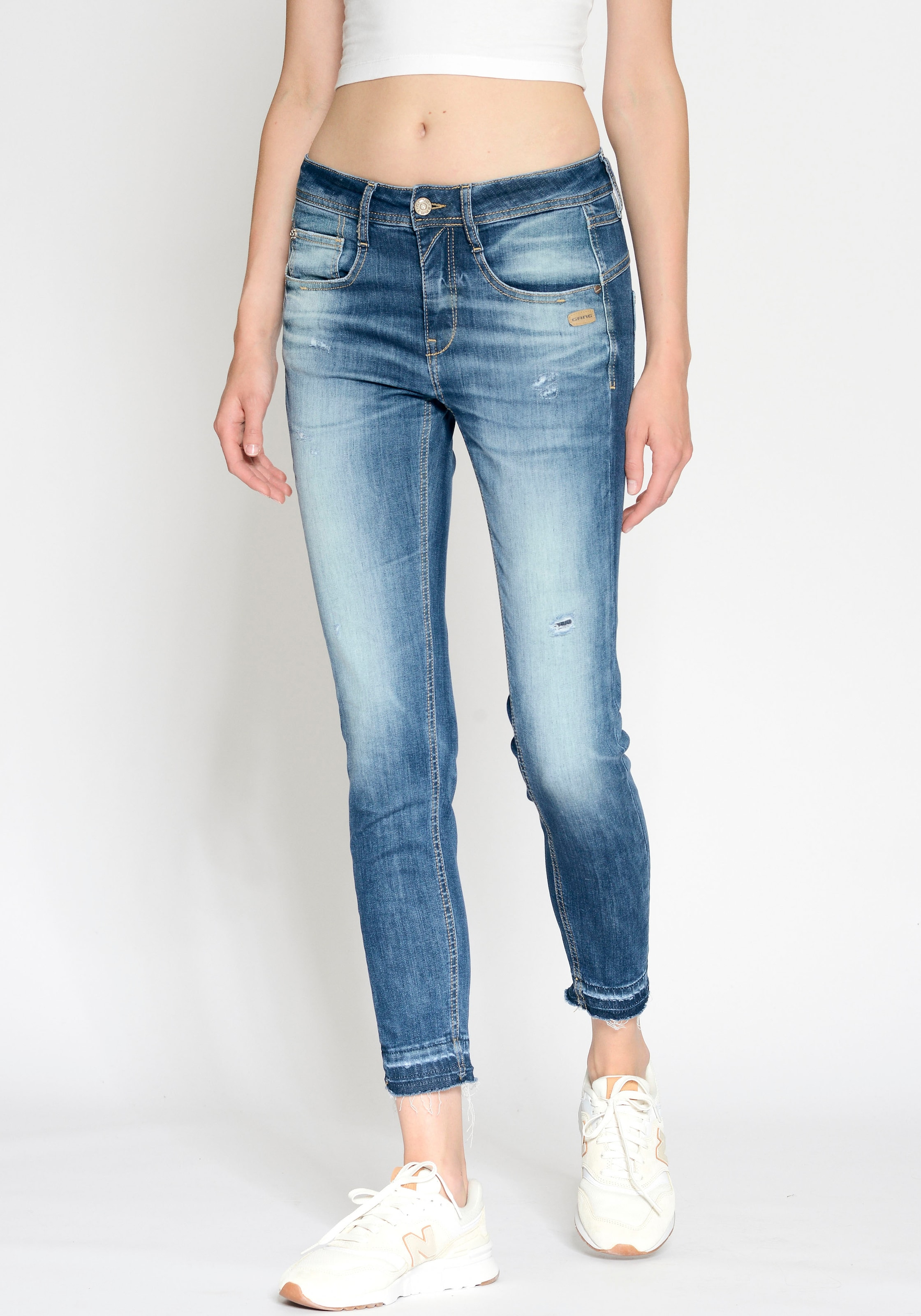 5-Pocket-Jeans »94AMELIE CROPPED«, mit ausgefransten Saumabschluss