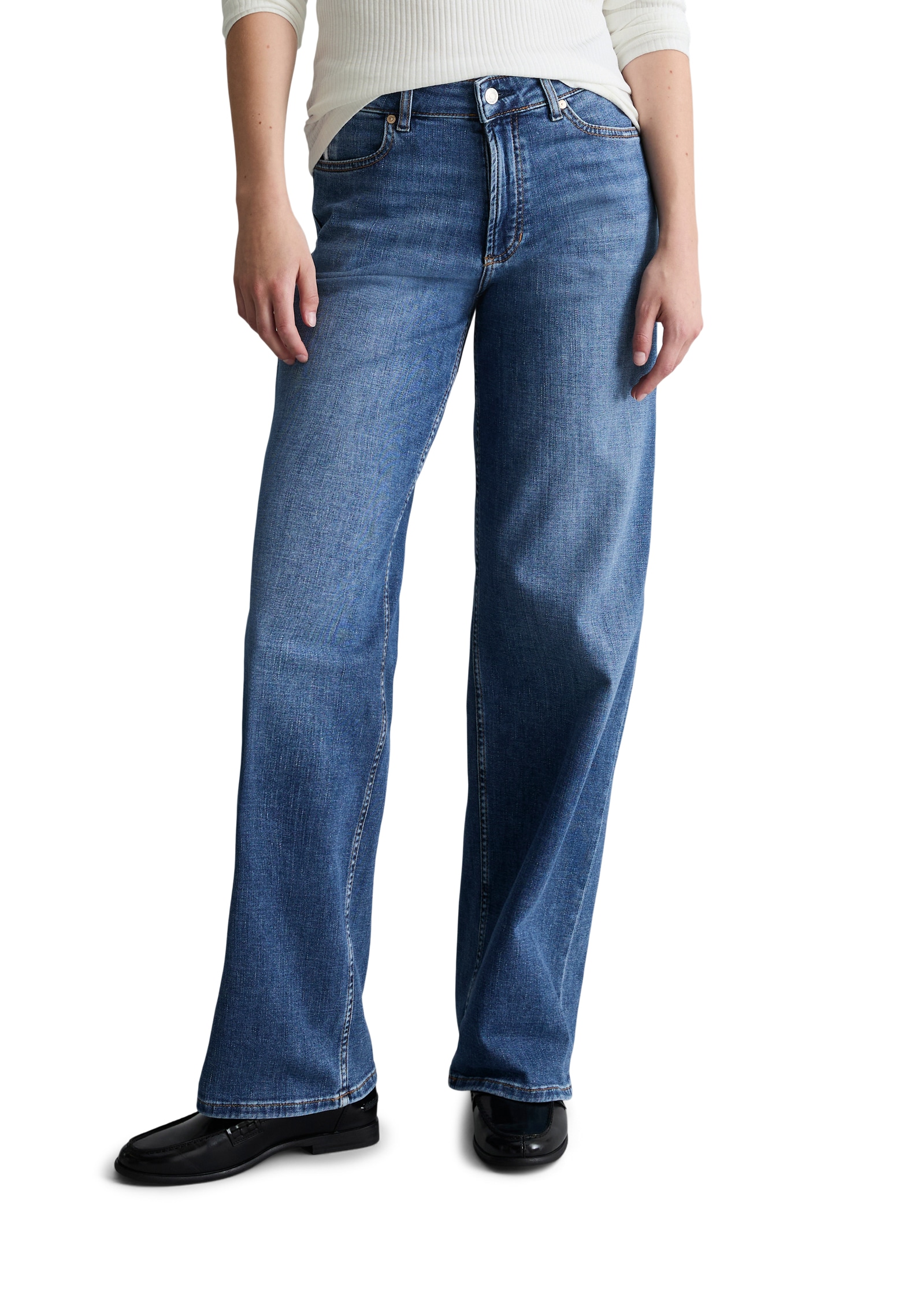 Image of Marc OPolo DENIM Weite Jeans Model Tomke wide aus weichem Organic-Cotton-Stretch