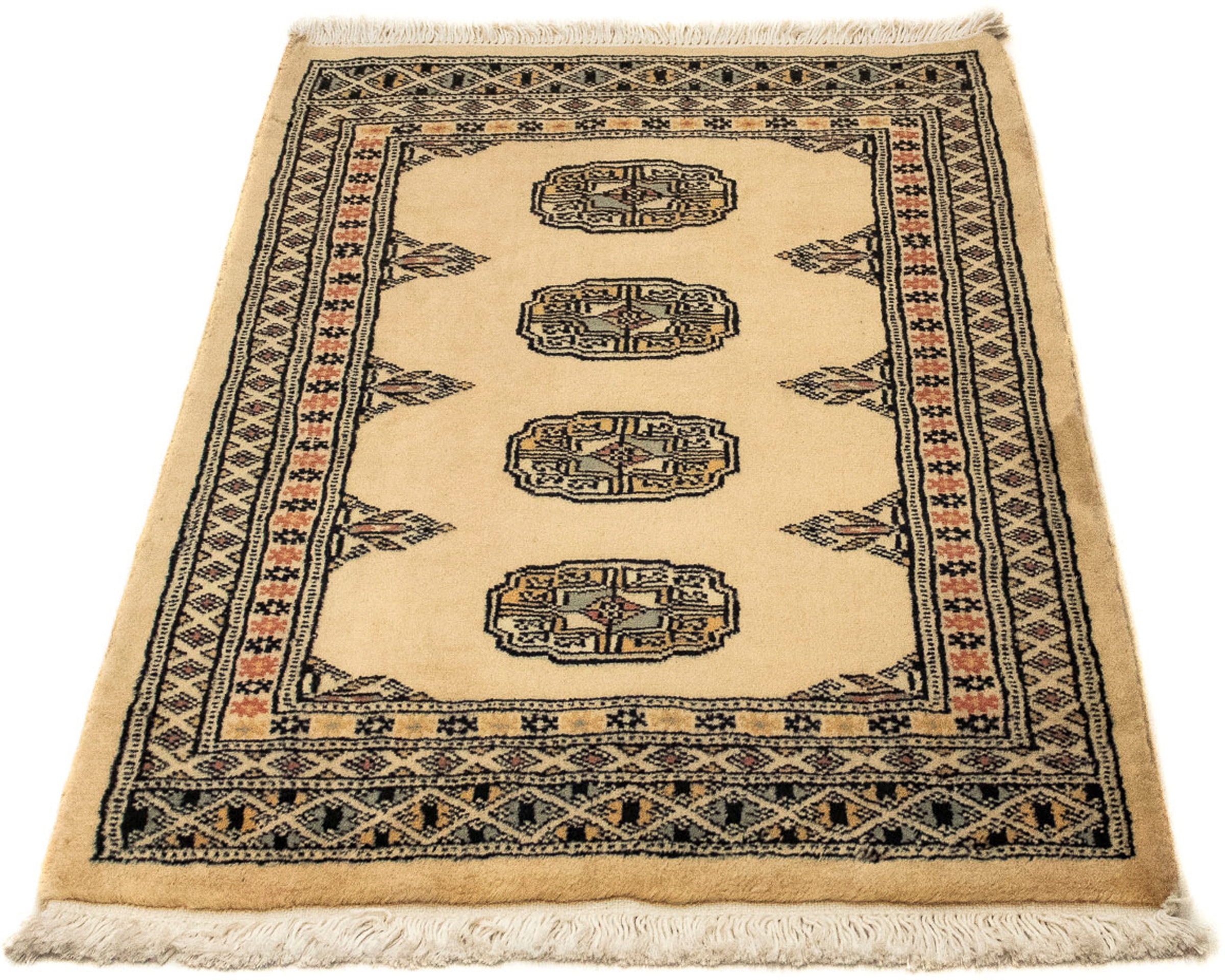 Image of morgenland Orientteppich »Afghan - Buchara - 91 x 65 cm - hellbraun«, rechteckig, 7 mm Höhe, Wohnzimmer, Handgeknüpft, Einzelstück mit Zertifikat bei Ackermann Versand Schweiz
