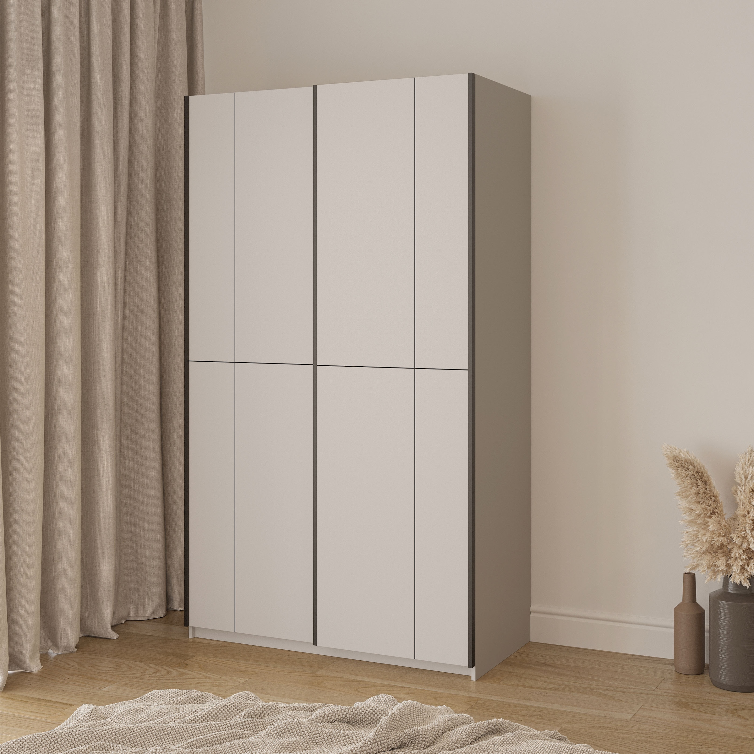 Home affaire Schiebetürenschrank »Cube Garderobenschrank incl.kompletter Innenausstattung«, Moderner Kleiderschrank, Schiebetürenschrank, Garderobe