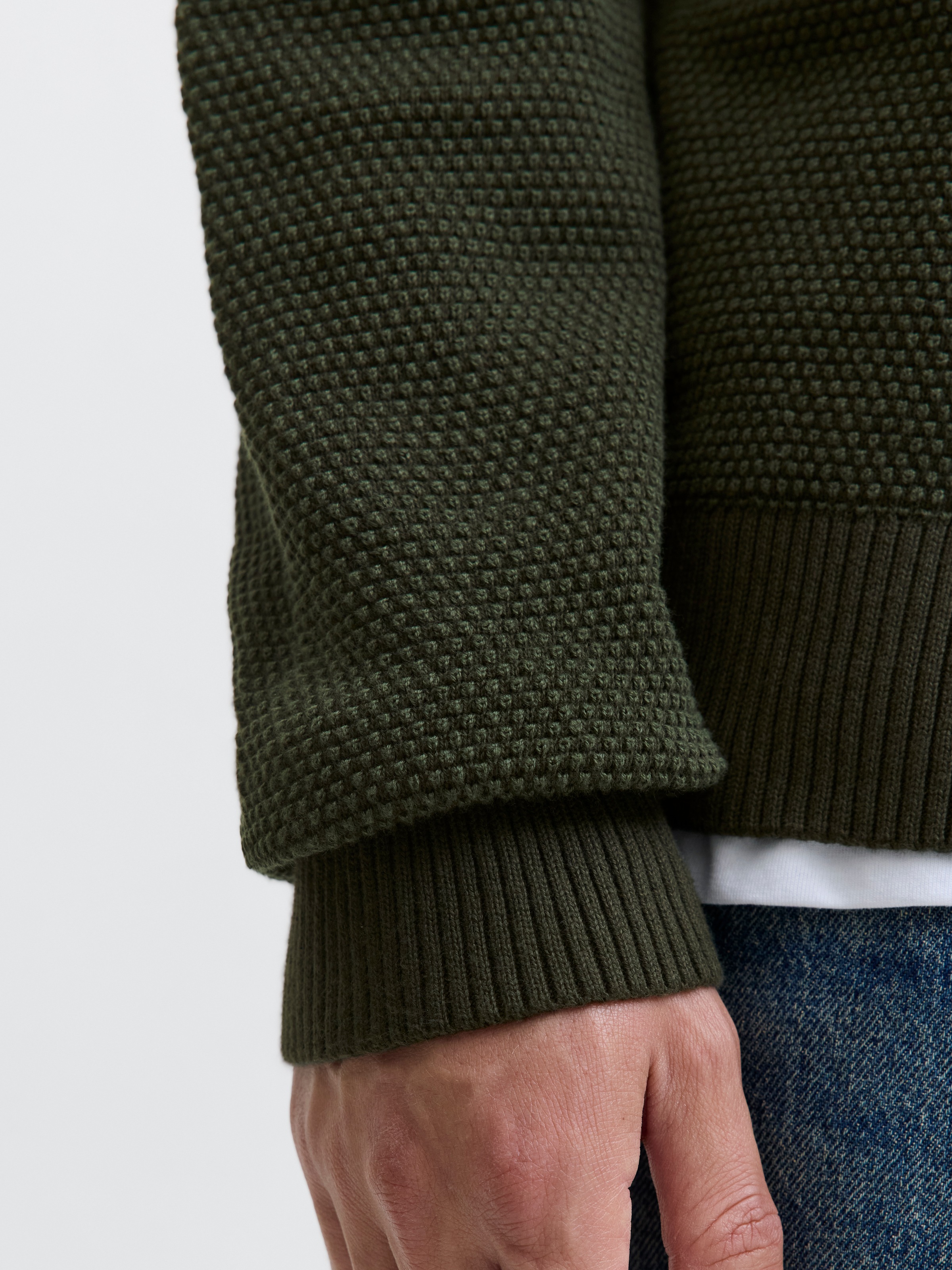 Jack & Jones Rundhalspullover »JJEGLOBE KNIT CREW NECK NOOS« in Strick Optik