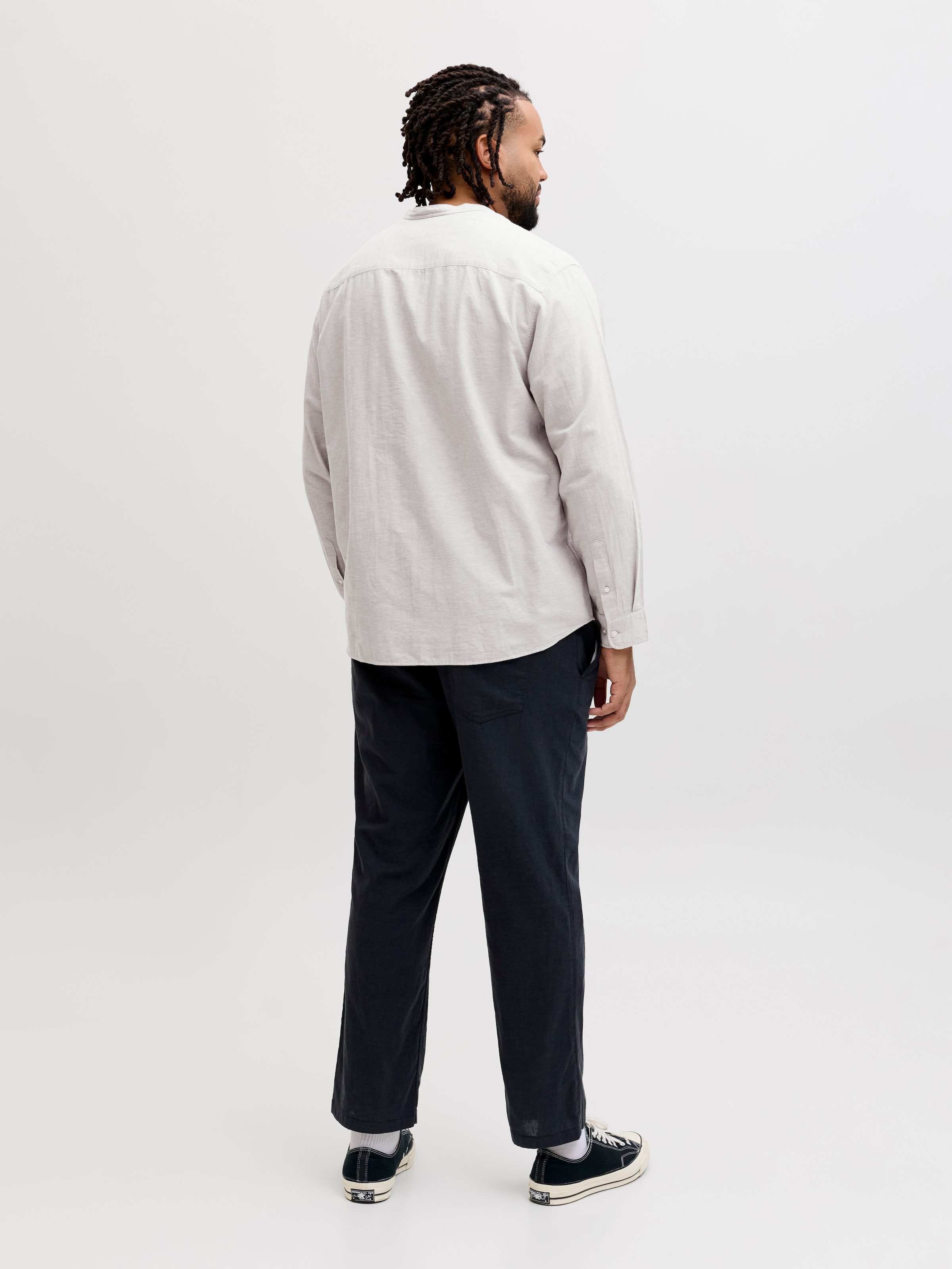 Jack & Jones PlusSize Chemise à manches longues »JJEBREEZE LINEN BLEND BAND SHIRT L PLS« avec col montant