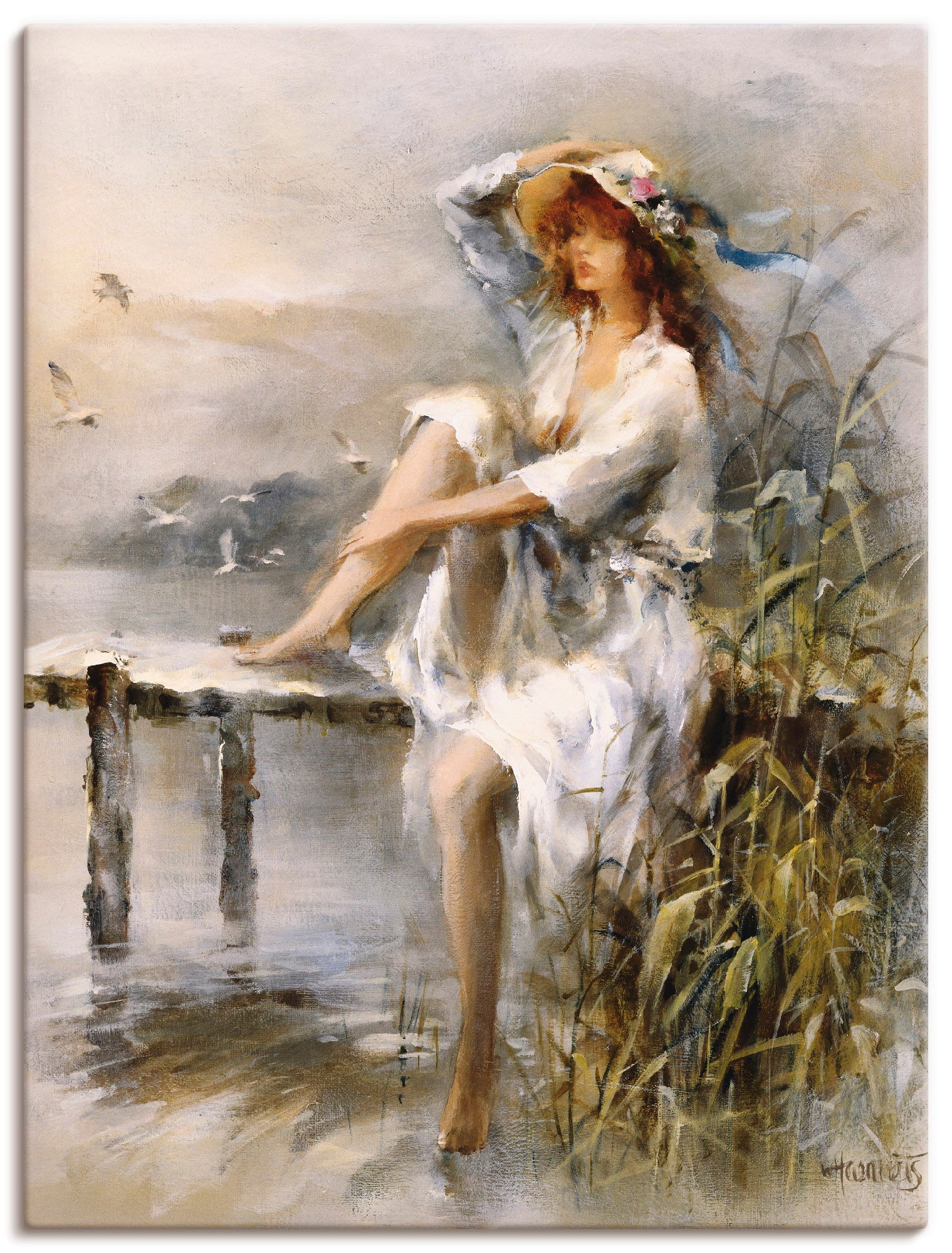 Image of Artland Wandbild »Wasserseite«, Frau, (1 St.), in vielen Grössen & Produktarten -Leinwandbild, Poster, Wandaufkleber / Wandtattoo auch für Badezimmer geeignet bei Ackermann Versand Schweiz