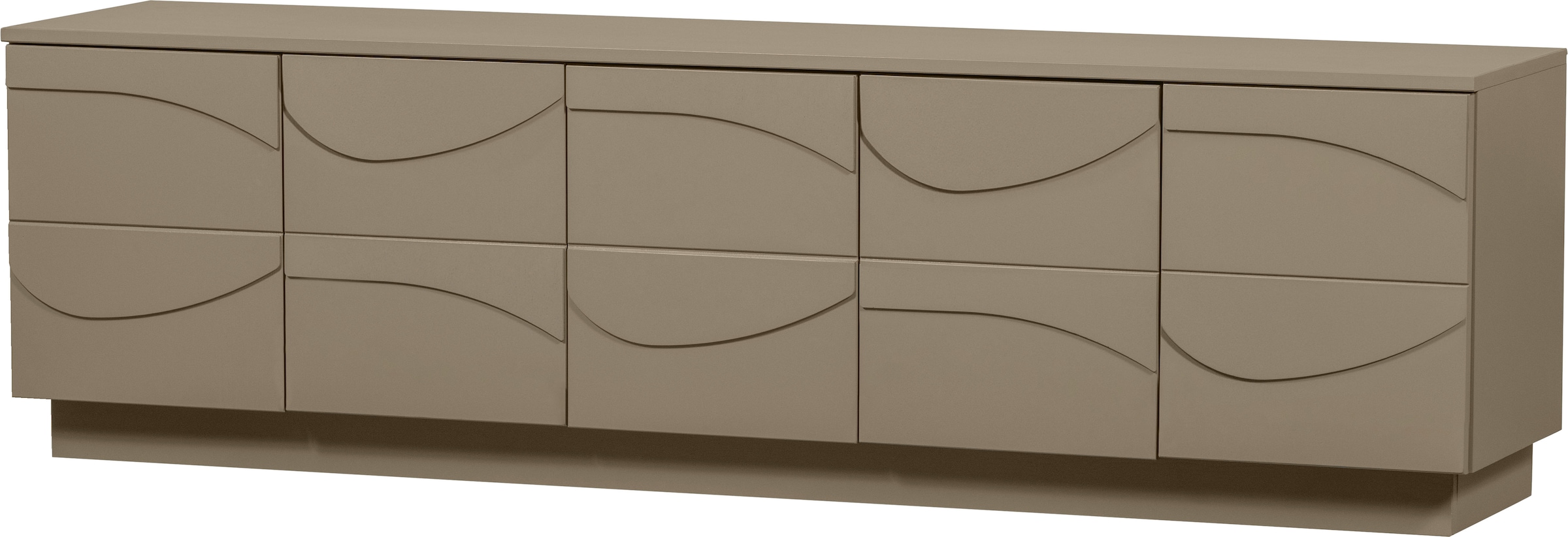 Image of WOOOD Lowboard "Teo FSC Mix Kiefernholz mit organischem 3D-Linienspiel 180x40x52 cm" Tragkraft Deckplatte 50 kg, Kabelöffnung, einfach zu montierbar