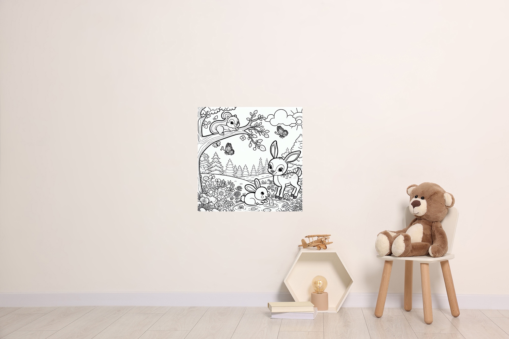 Image of queence Wandsticker "Waldtiere" DIY-Wandsticker zum Bemalen