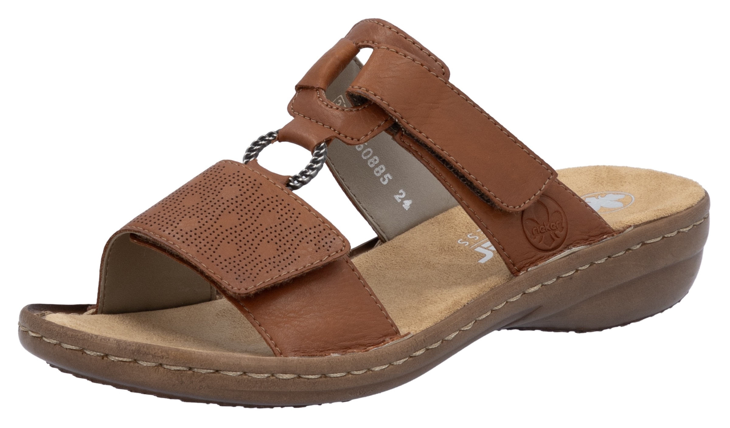 Rieker Pantolette  chaussure d'été, chaussure de plage, chaussure à scratch avec perforations