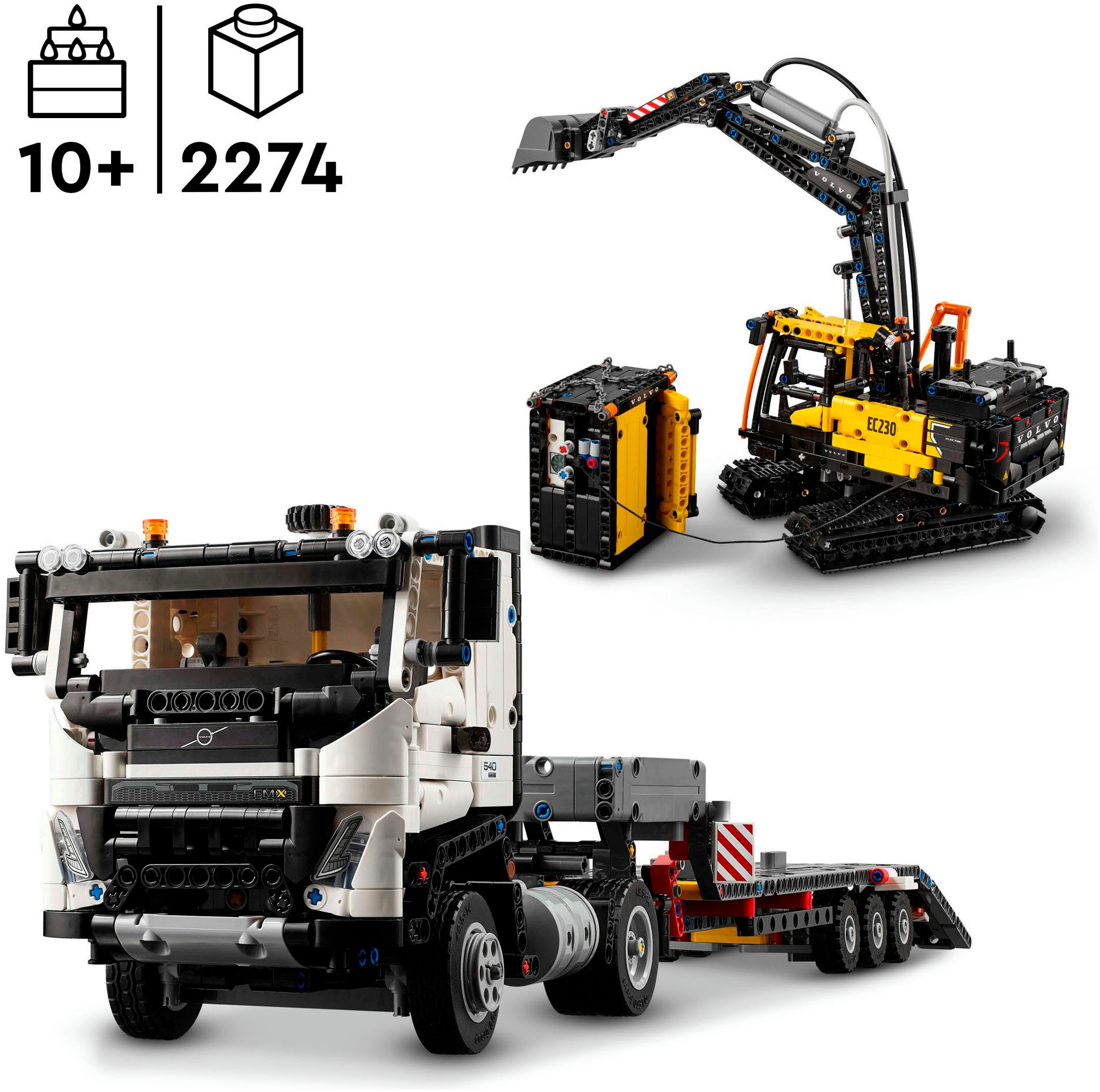 LEGO® Pions de construction »Volvo FMX LKW mit EC230 Electric Raupenbagger (42175), LEGO Technic« Made in Europe