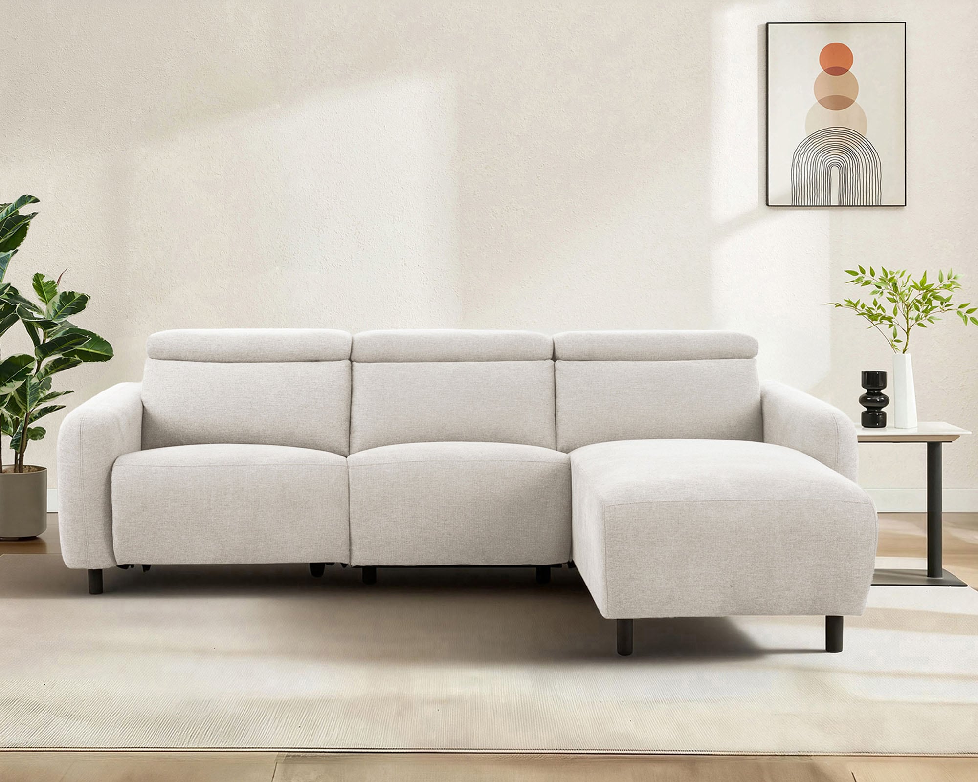 GOODproduct Ecksofa »SKAANE Struktur, L-Form, 274 cm, manuelle/elektrische Relaxfunktion,« 274 cm, mit Kopfteilverstellung und man. oder elektr. Relaxfunktion