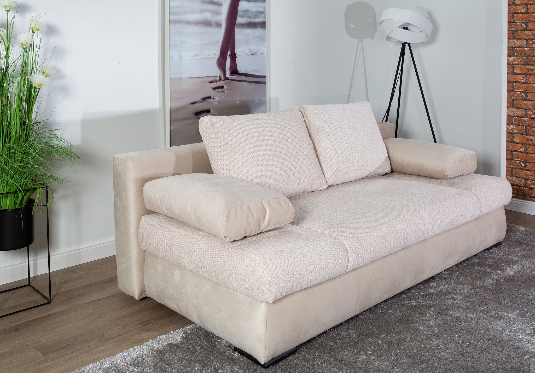 COLLECTION AB Schlafsofa »Chicago mit Bettfunktion, Schlafcouch«, inklusive Bettkasten, Cord-Samt Bezug, anthrazit