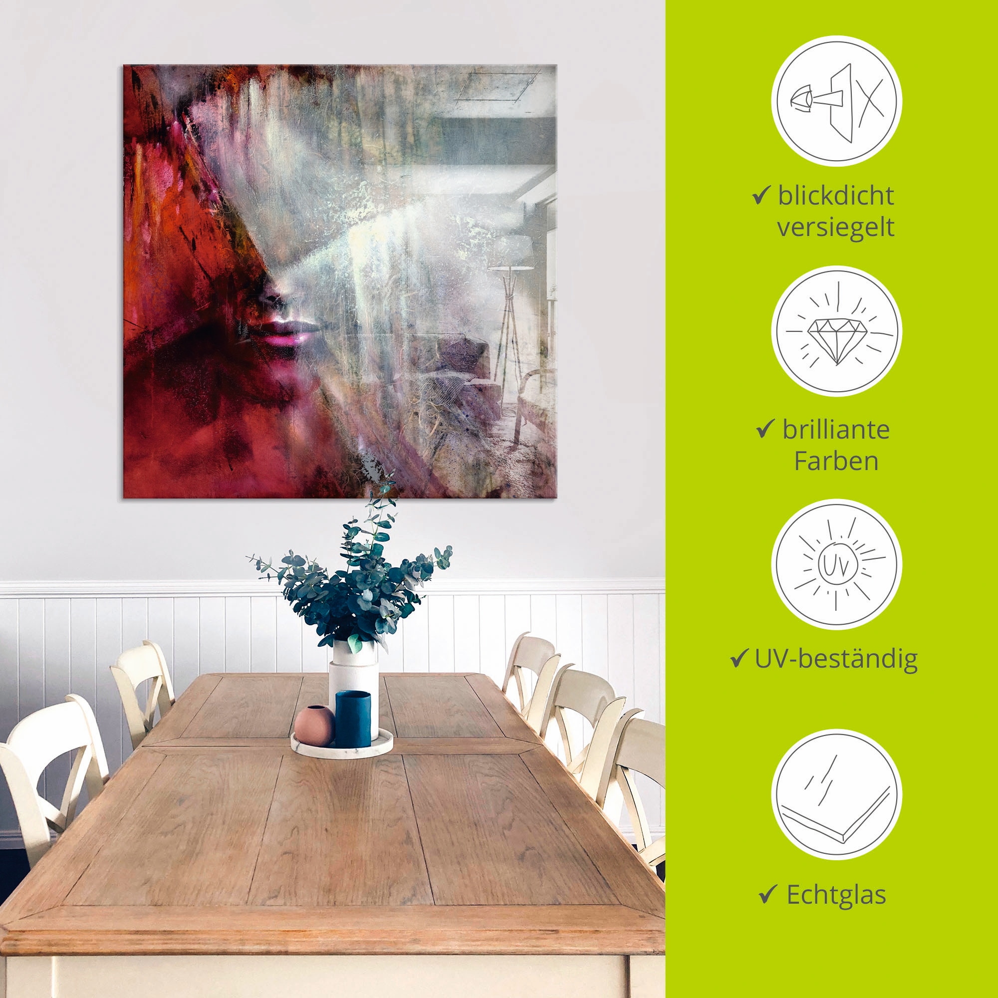 Artland Tableau en verre »Julia« 1 cuis tlg. in verschiedenen Grössen