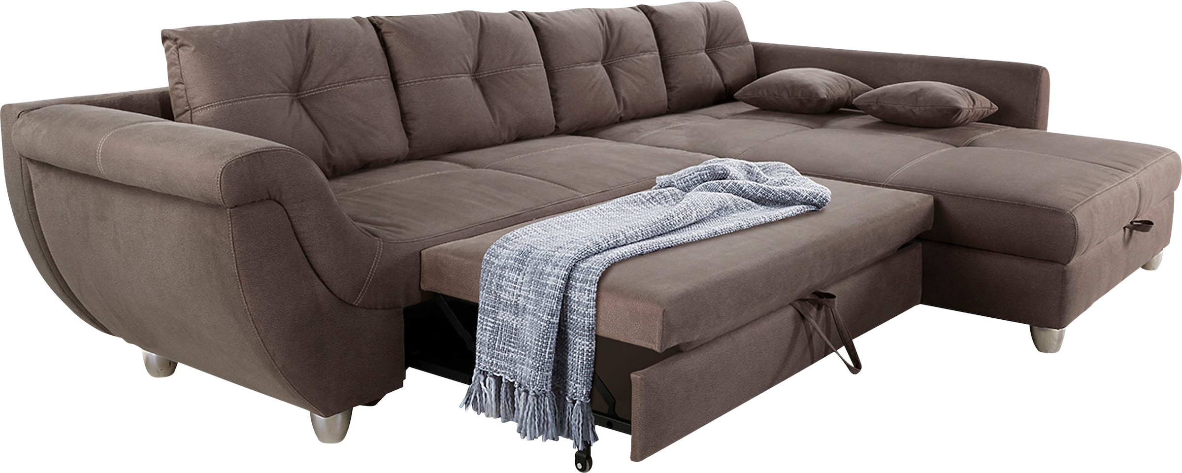 Jockenhöfer Gruppe Ecksofa »Maranello L-Form«, mit grossem Stauraum, Gästebett- und Relaxfunktion, Nosagfederung