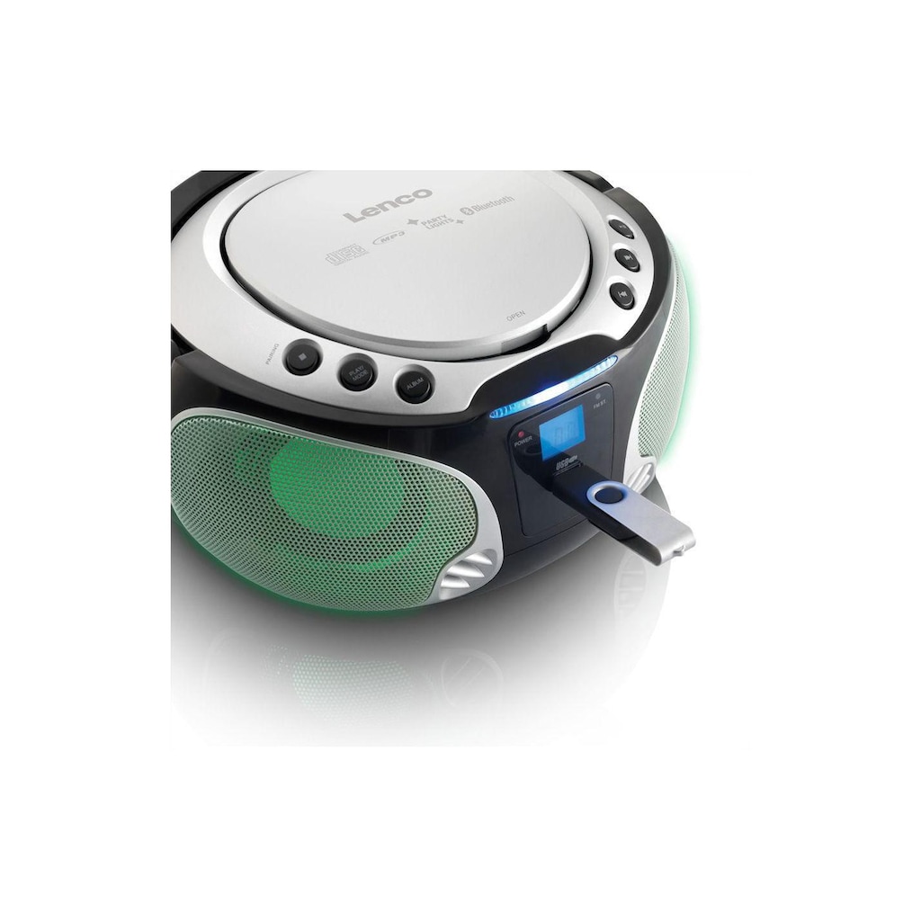 Lenco Radio »Portable Radio/CD-Player SCD-550 Silber«, (CD-Bluetooth FM-Tuner)
