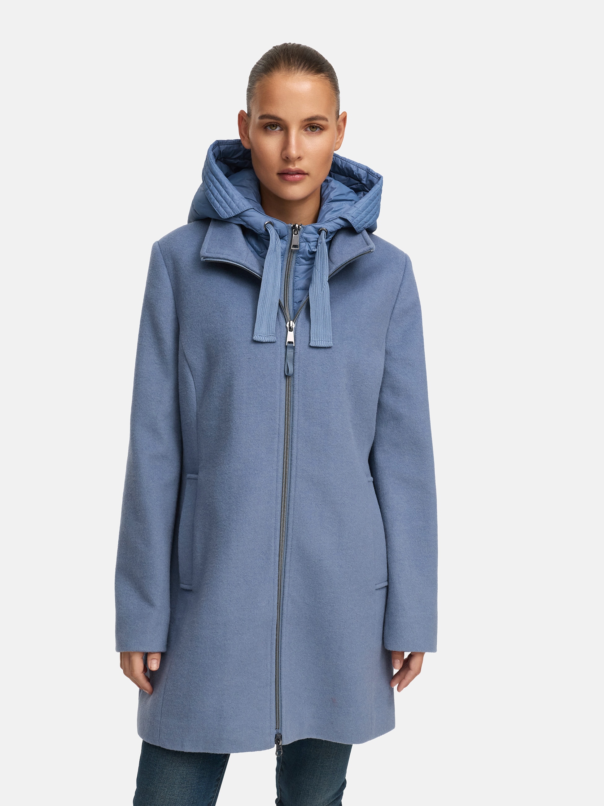Image of MANISA Wolljacke mit Kapuze mit herausnehmbarer Kapuze