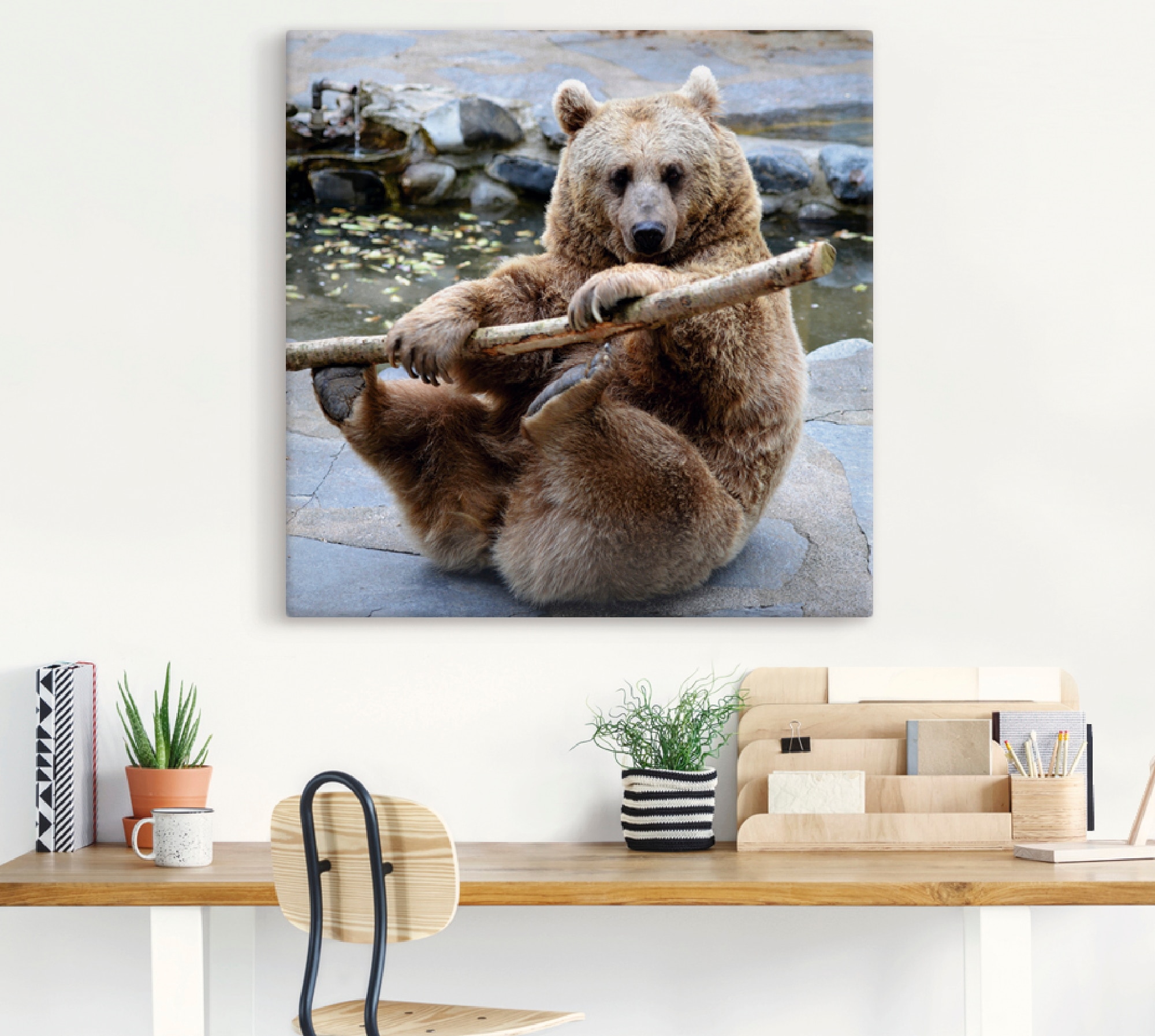 Artland Leinwandbild »Bär II«, Wildtiere, (1 St.), auf Keilrahmen gespannt