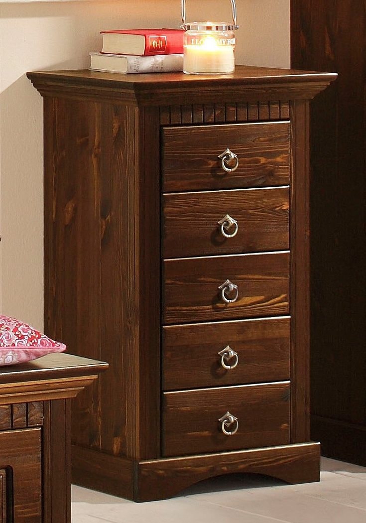 Home affaire Kommode »Rustic«, Breite 48cm, aus massiver Kiefer, 5 Schubladen, FSC®-zertifiziert