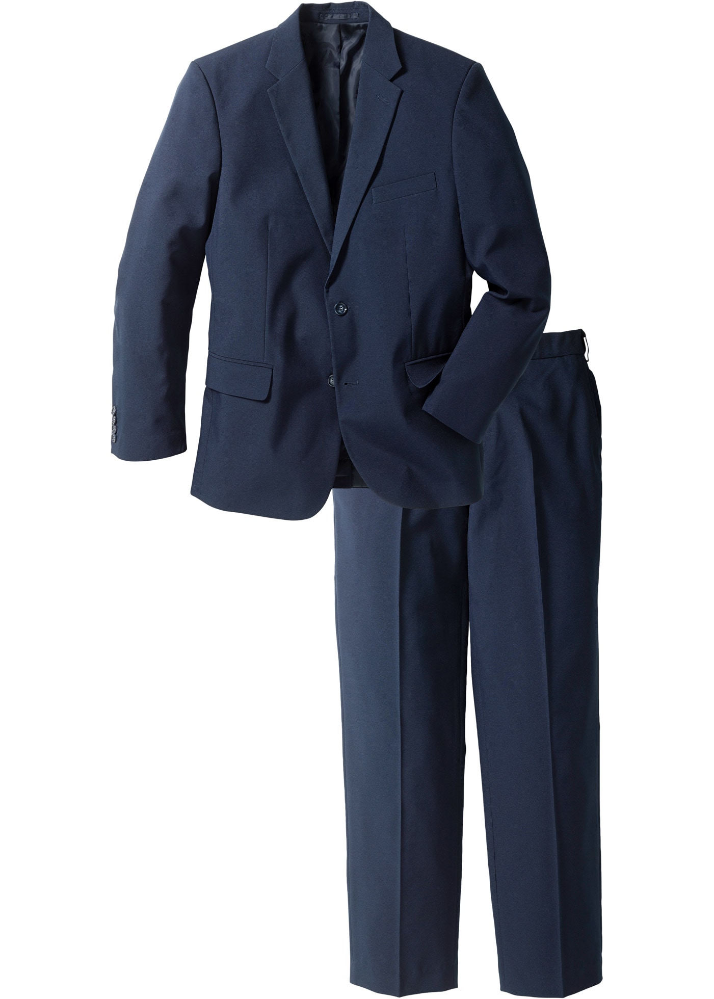 bonprix Costume »Anzug (2-tlg. Set), Regular Fit« Ensemble, 2 tlg. coupe régulière Regular Fit, pflegeleichtes Material, zweiteiliges Set
