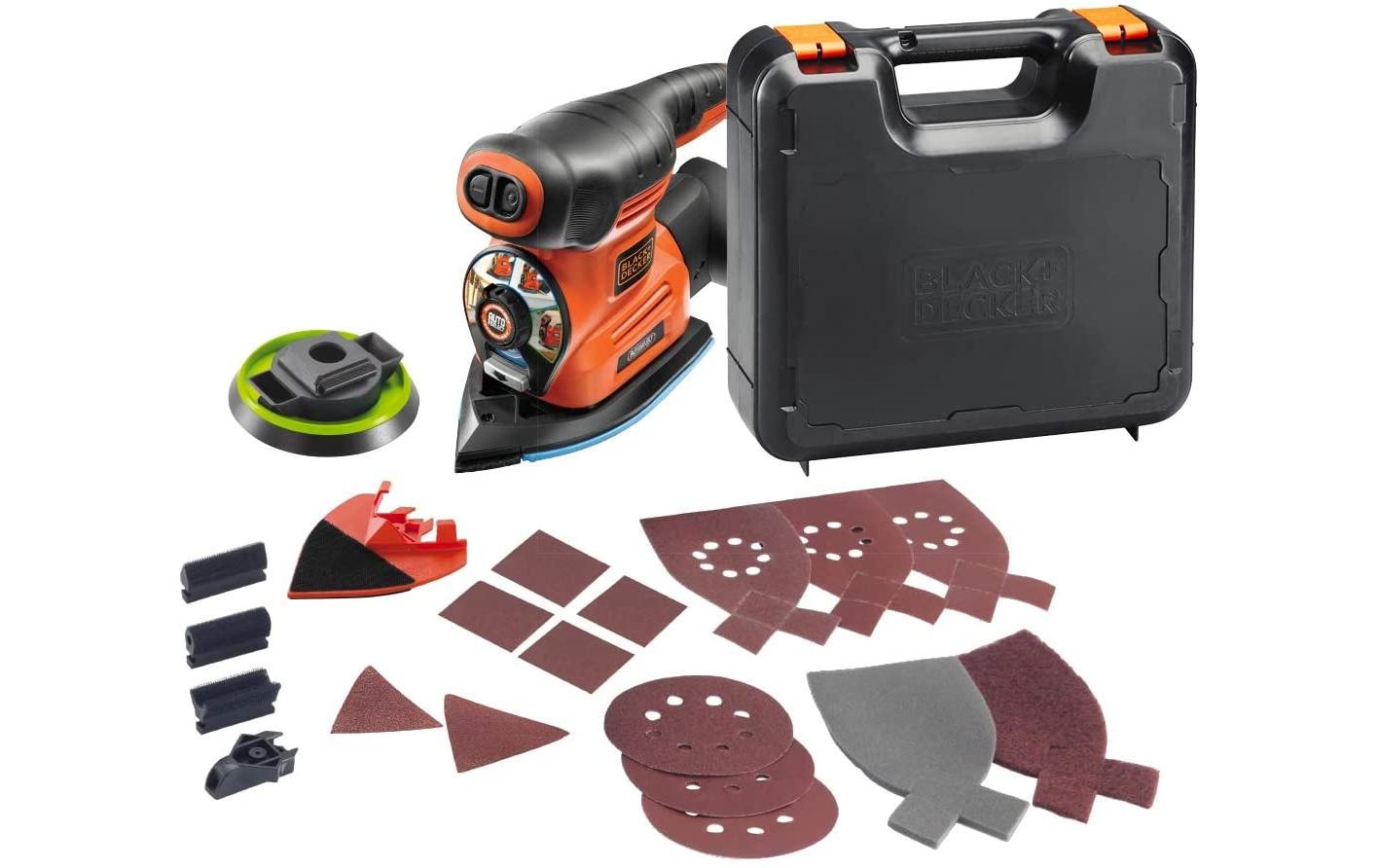 Black + Decker Multischleifer »Multischleifer, Black & Decker, »KA280K Netzbetrieb««, (Set), Werkzeugloser Schleifplattenwechsel