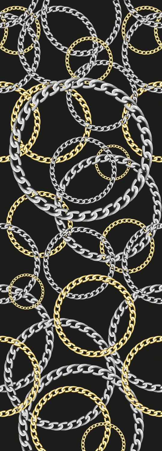 Image of queence Vinyltapete "Fashion Chains" Barock Kunst bedruckt glatt 90x250cm, selbstklebend, kinderleichte Anbringung, Sticker