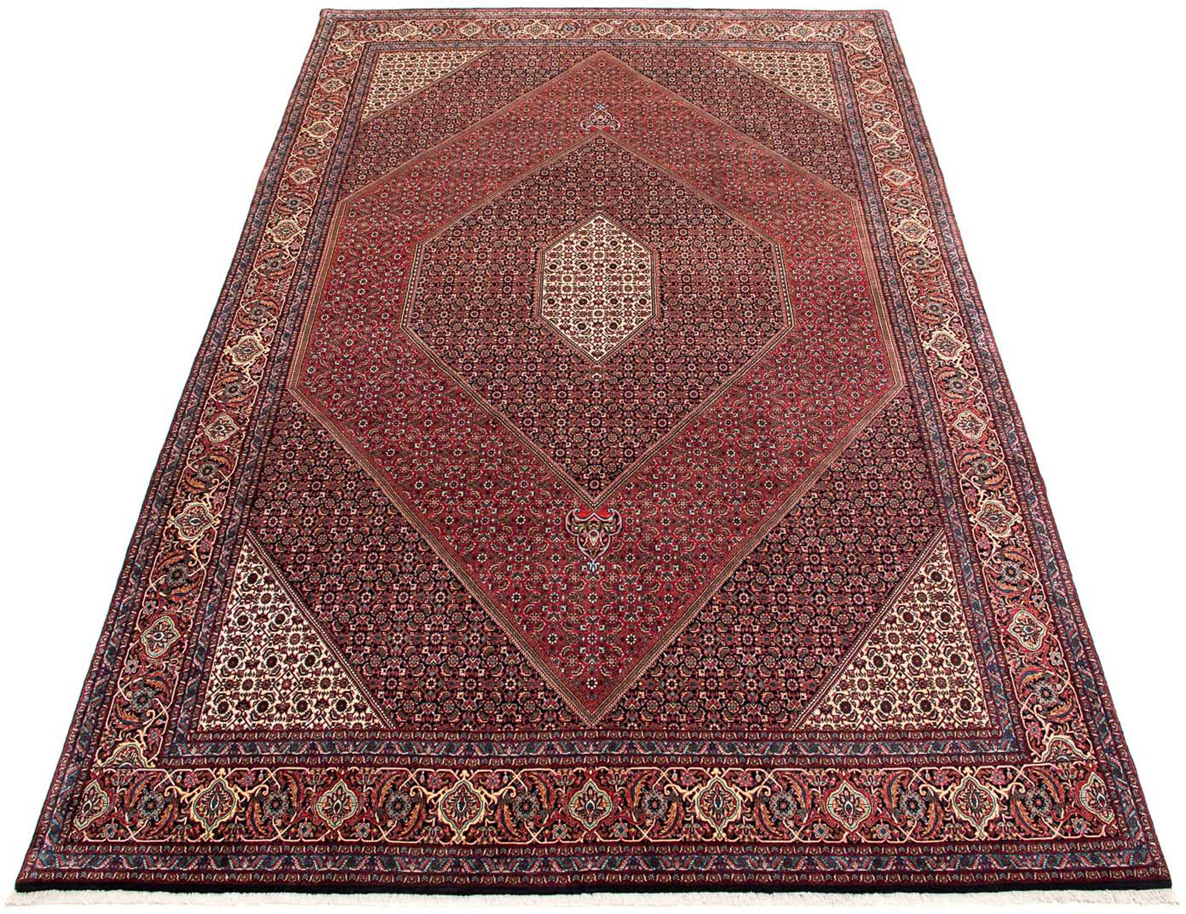 Image of morgenland Orientteppich »Perser - Bidjar - 382 x 249 cm - dunkelrot«, rechteckig, 15 mm Höhe, Wohnzimmer, Handgeknüpft, Einzelstück mit Zertifikat bei Ackermann Versand Schweiz