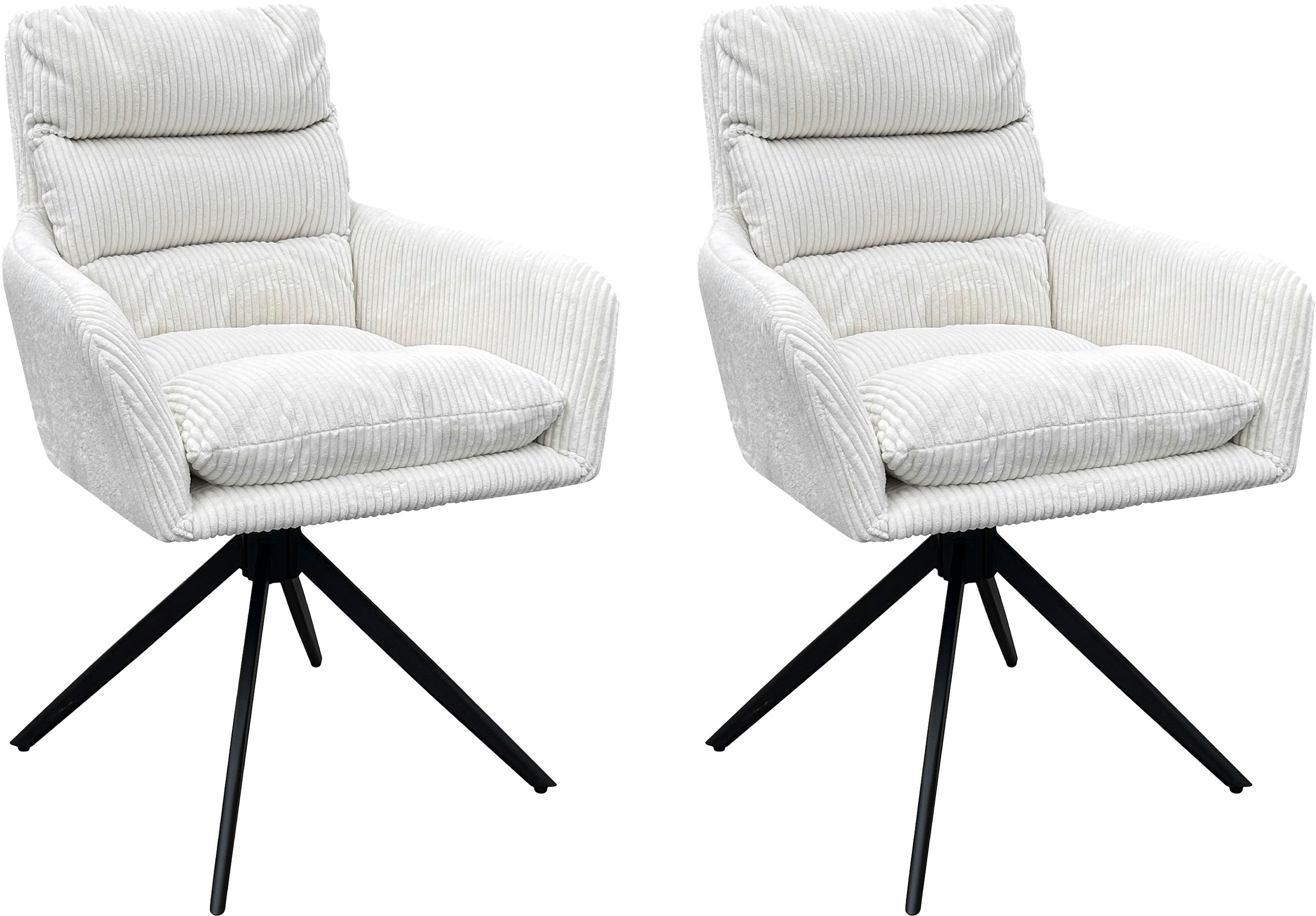 byLIVING Esszimmerstuhl "Pura" (Set) 2 Stk.Sitzschale 360drehbar, Metall schwarz, Armlehnstuhl, diverse Farben