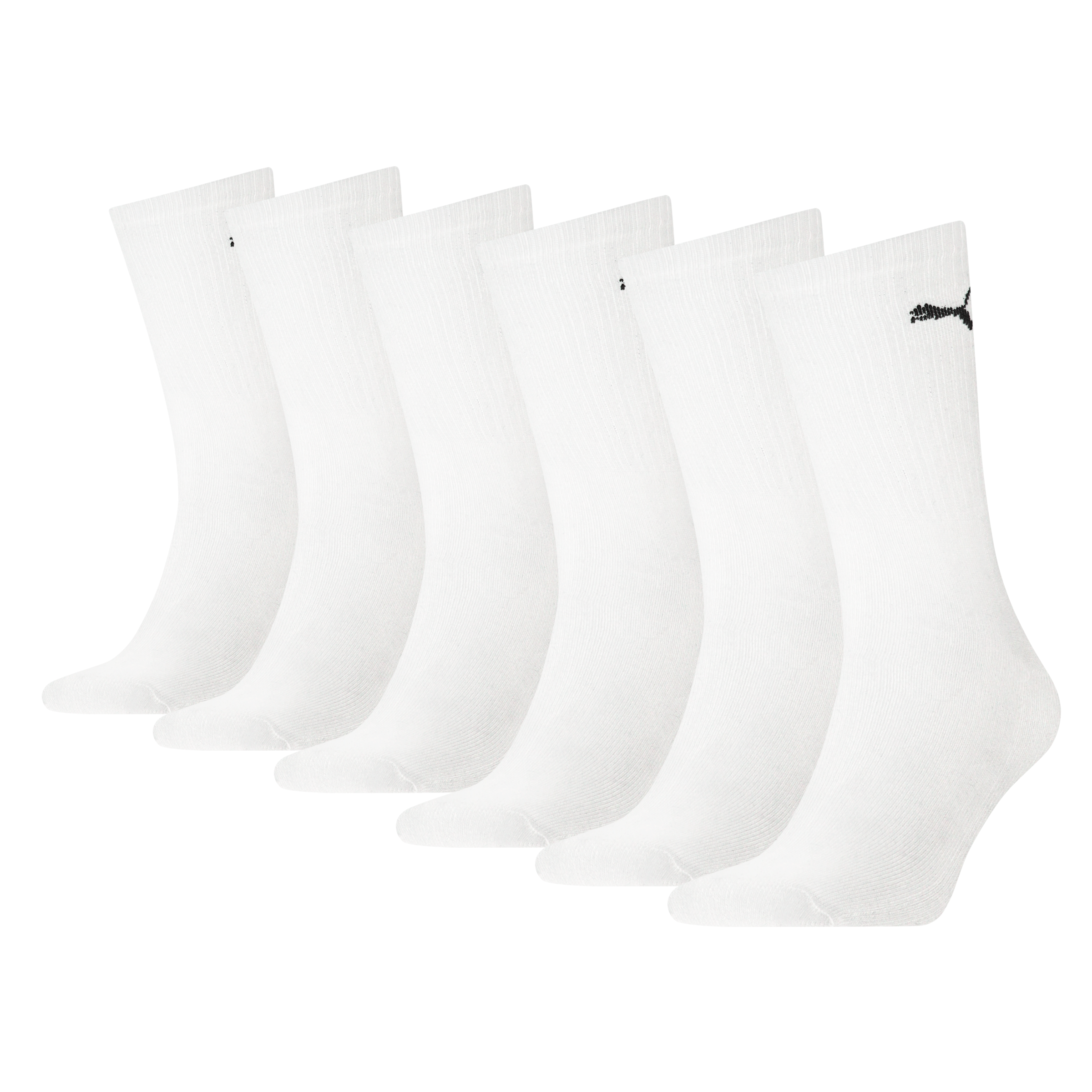 Image of PUMA Socken "PUMA UNISEX CREW SOCK 6P ECOM" 6 Paar, Cat-Logo, Frottee-Sohle, Ripp-Bündchen