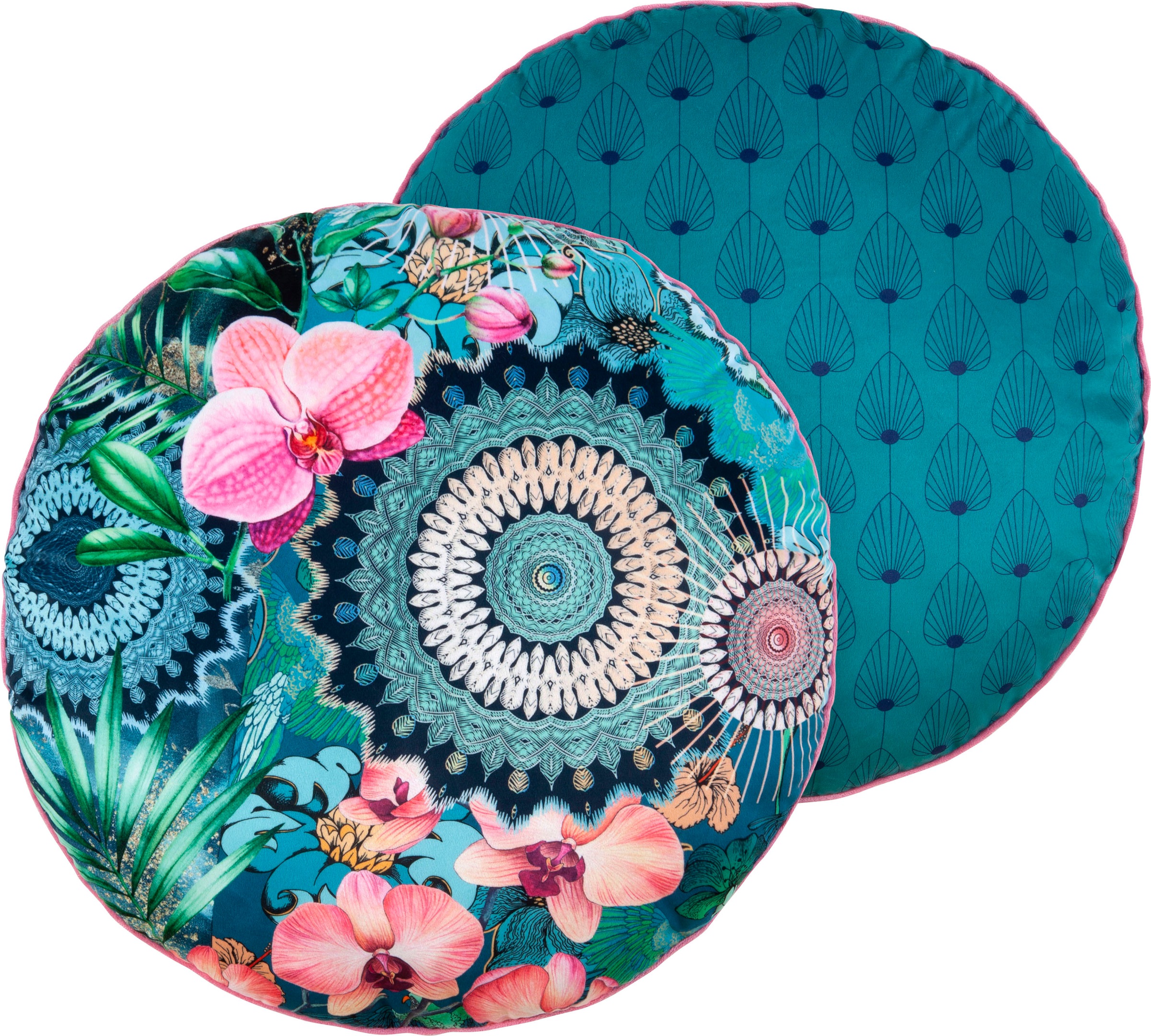 Image of hip Dekokissen »Valdez«, (1 St., 1 55 cm rund Dekokissen - Mit biese), Mandala bei Ackermann Versand Schweiz