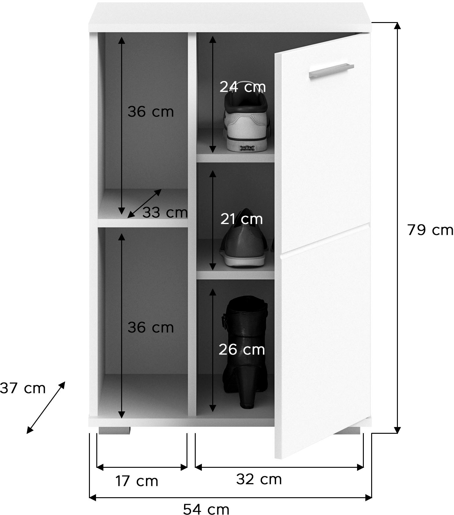 INOSIGN Garderoben-Set »Valge, Breite 110 cm, 4-teiliges Set, bestehend aus:«, (4 St.), Sitzbank, Garderobenpaneel, Schuhschrank und Garderobenspiegel