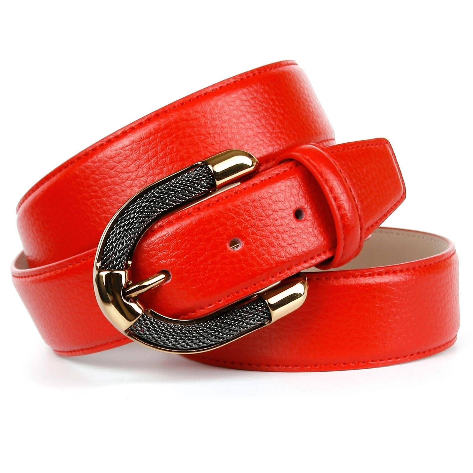 Image of Anthoni Crown Ledergürtel, mit aufwendiger goldfarbener Schmuck-Schliesse bei Ackermann Versand Schweiz