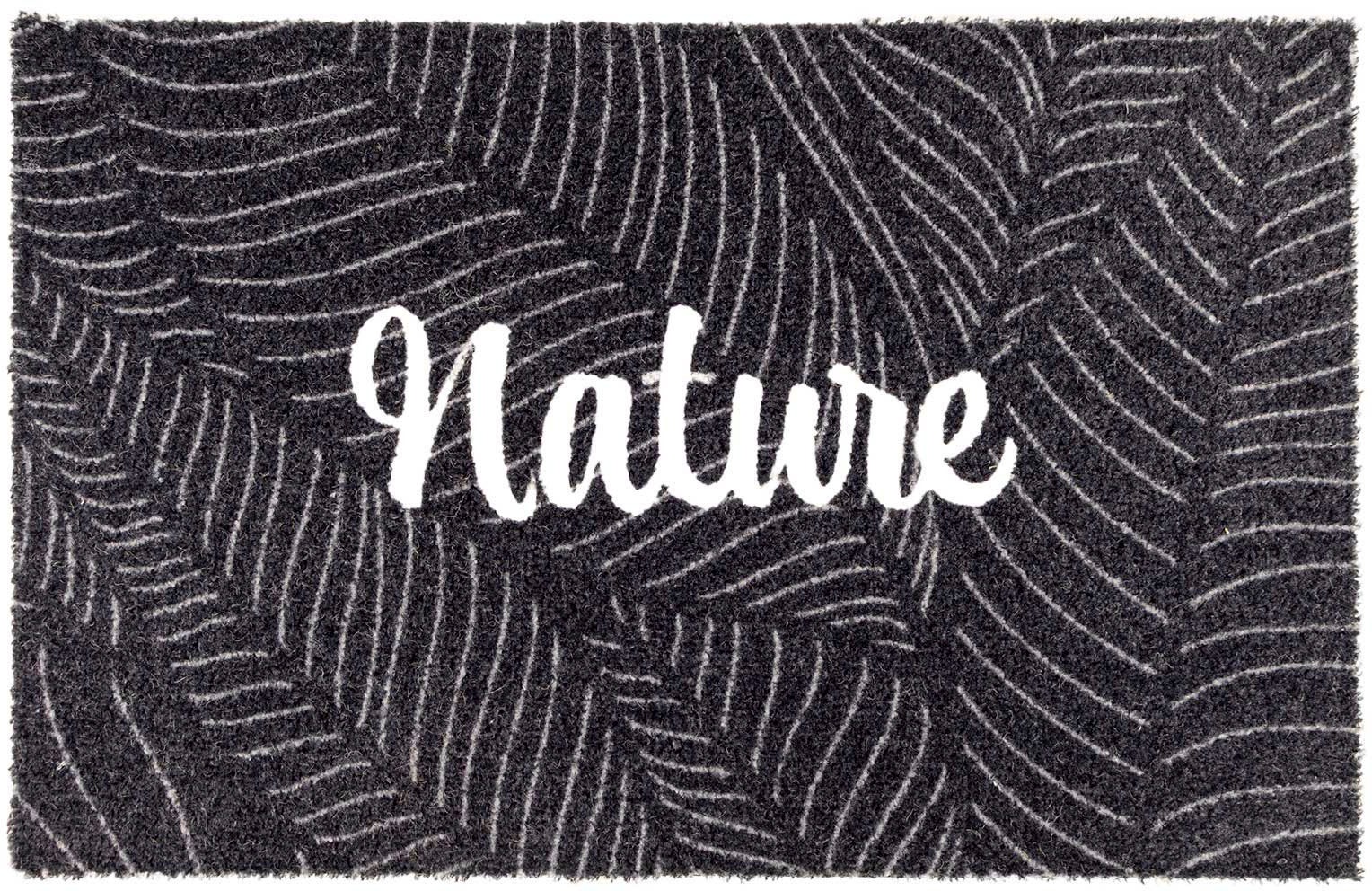 Primaflor-Ideen in Textil Fussmatte »Schmutzfangmatte COUNTRY, Nature«, rechteckig, Schmutzfangmatte, Kokos-Optik, mit Spruch, rutschhemmend, waschbar