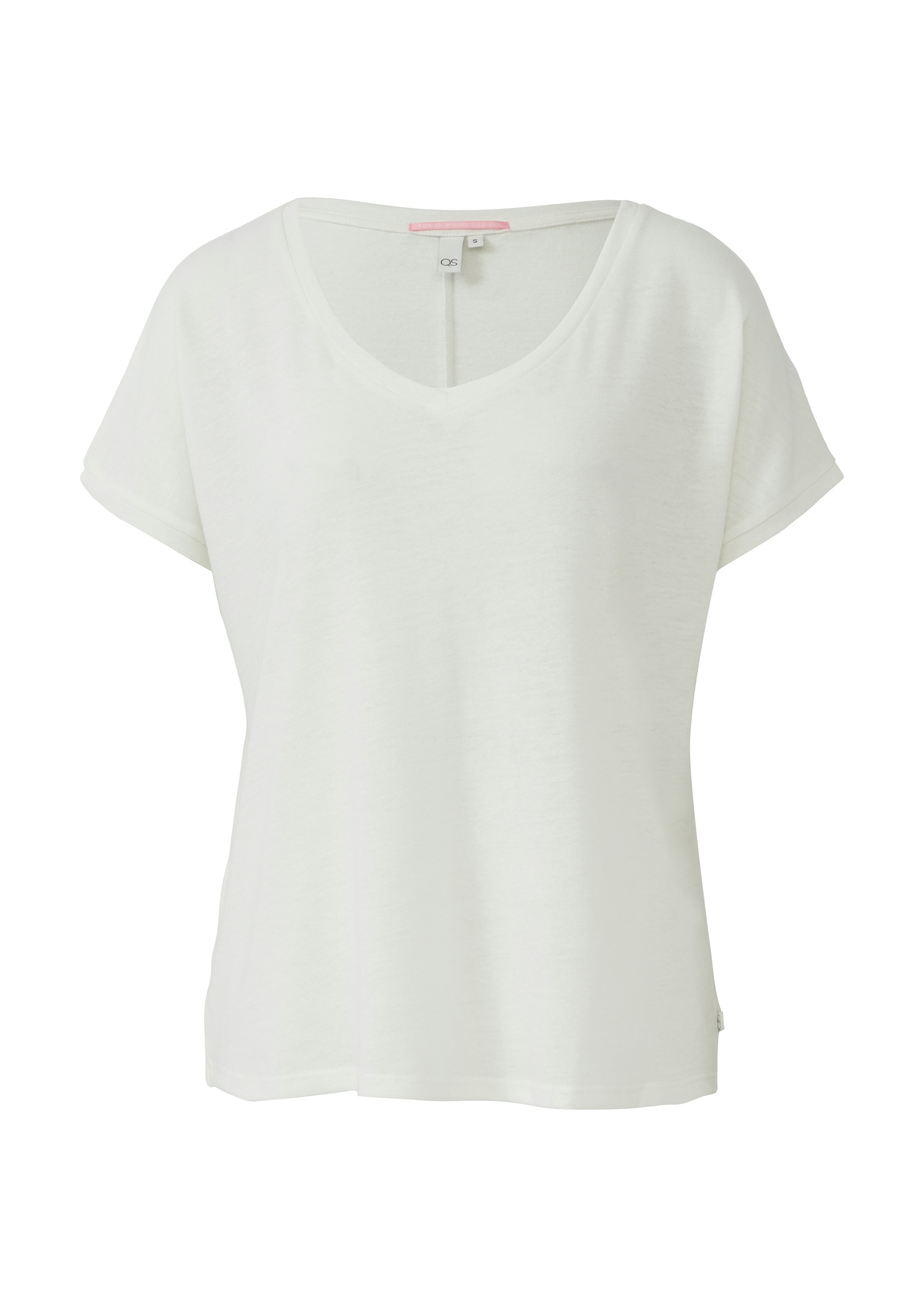 QS T-Shirt, mit Leinenanteil