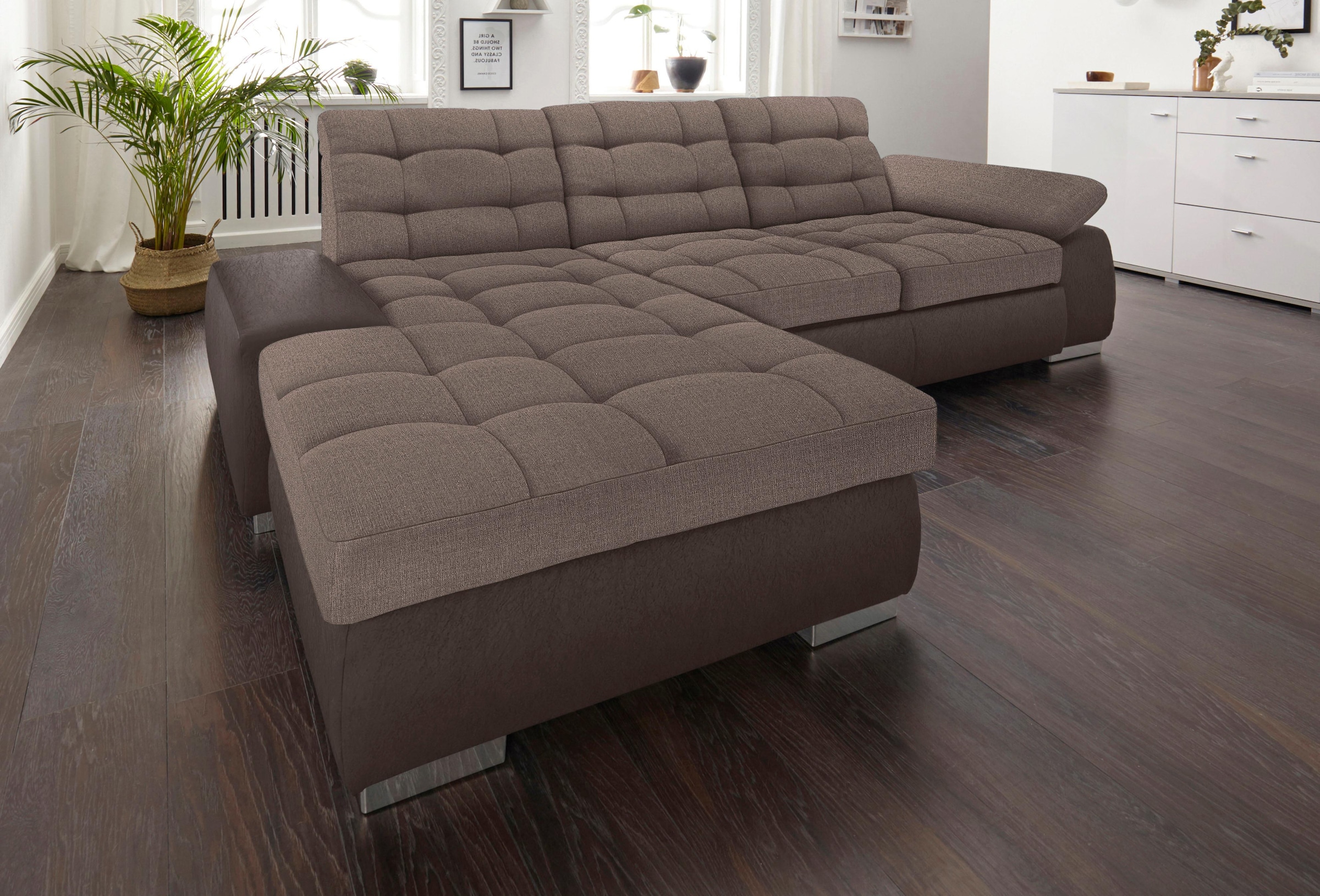 sit&more Ecksofa »Ontario L-Form«, XXL, wahlweise mit Bettfunktion