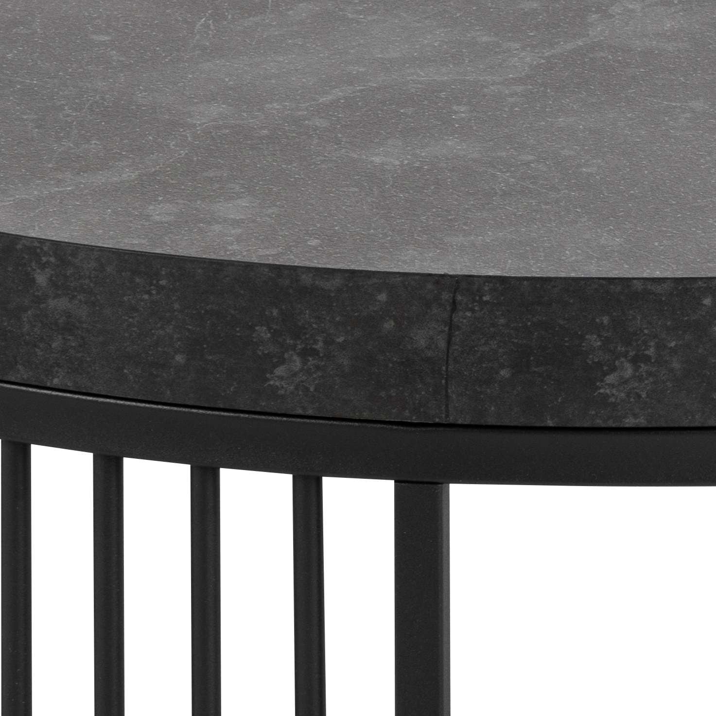 ACTONA GROUP Couchtisch »Strington« Rund Sofatisch,  Izmir matt schwarz rau Melamin, Ø65x35cm