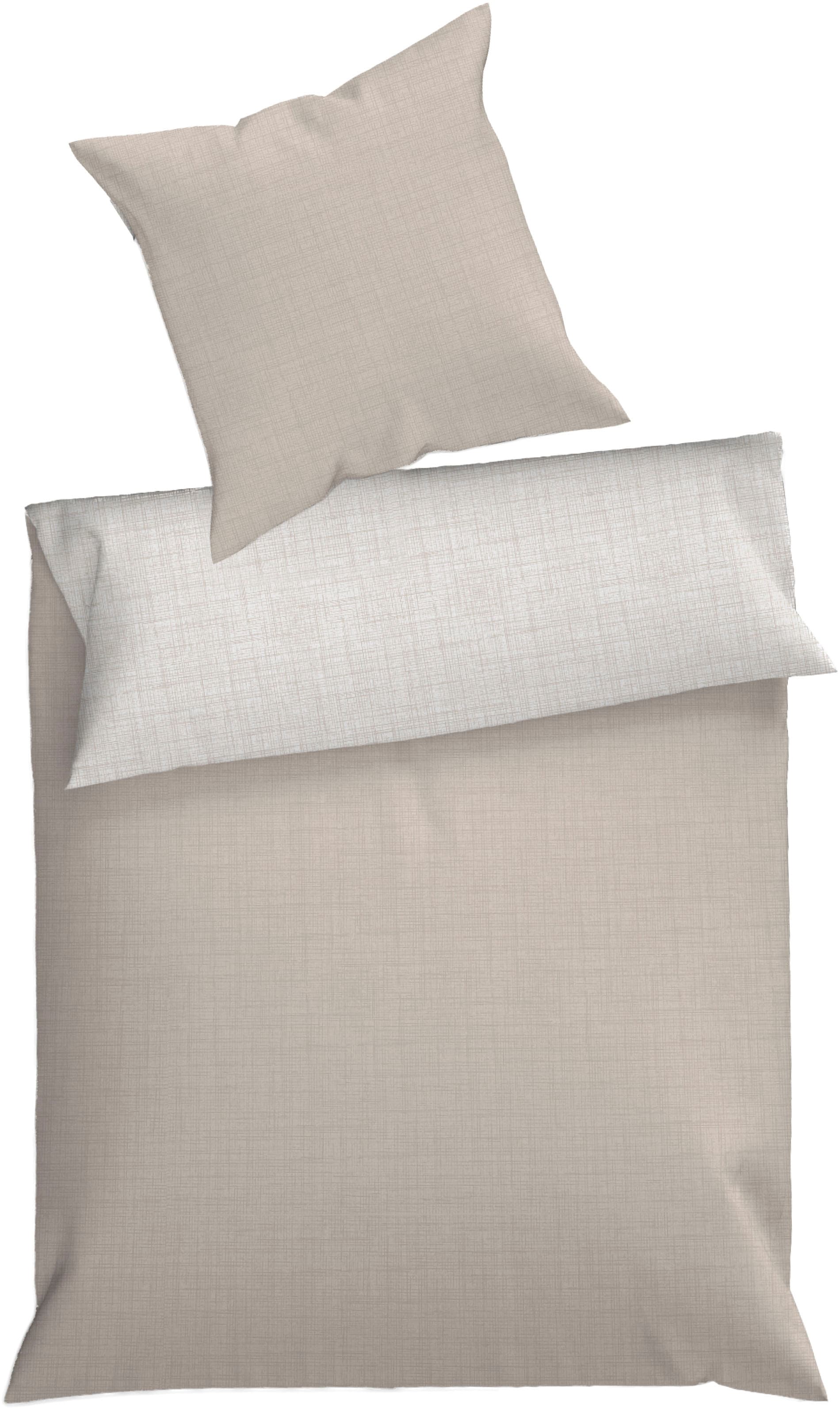 Dyckhoff Wendebettwäsche »Uni« 2 Stk. tlg. Baumwolle, Renforcé, 100x135, Baby, Unifarben Meerblau, Reissverschluss