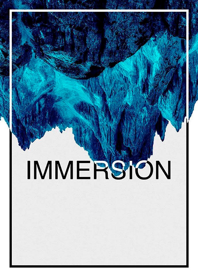 Poster »Immersion Blue«, Abstrakt-Sprüche & Texte, (1 St.), Kinderzimmer,...