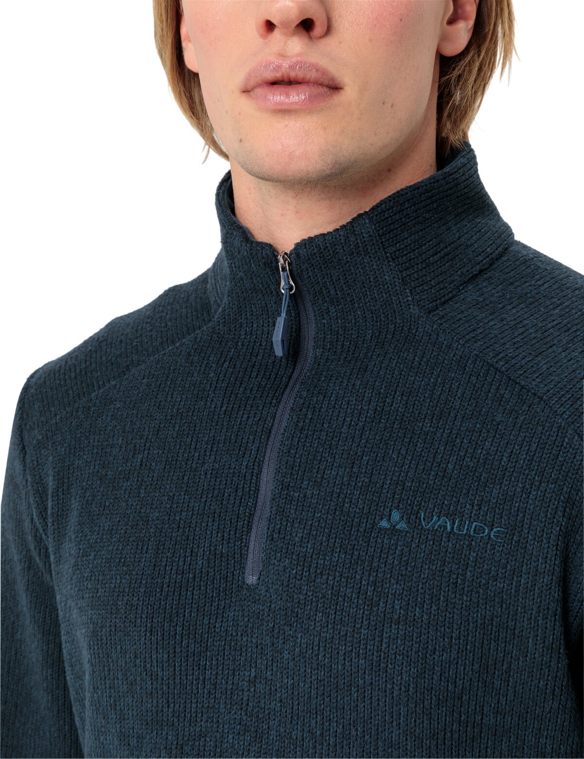 VAUDE Stehkragenpullover »MEN'S TESERO PULLOVER II« mit kurzem Reissverschluss, in Strickoptik, für kühle Tage