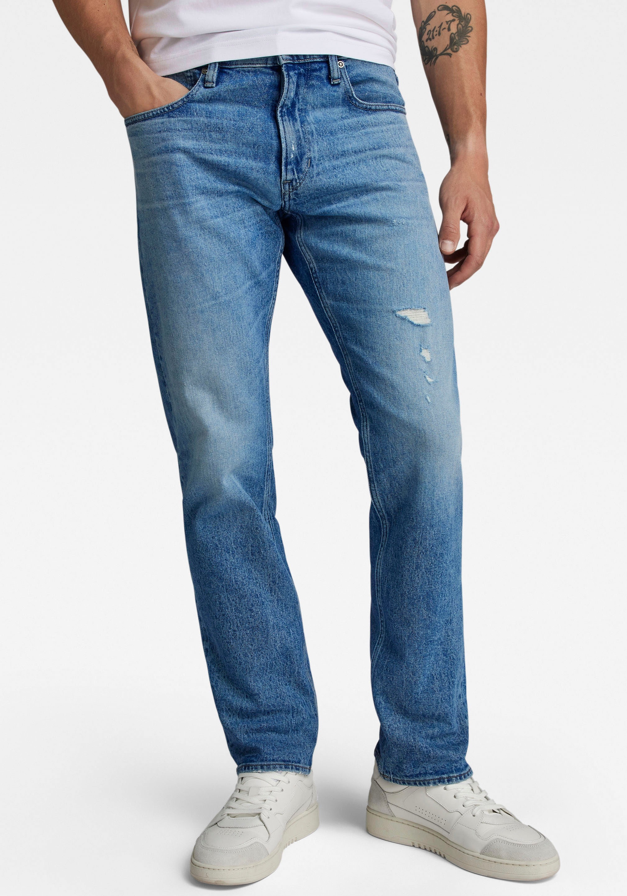 G-STAR Straight-Jeans »Mosa Straight«, mit hellen Nähten