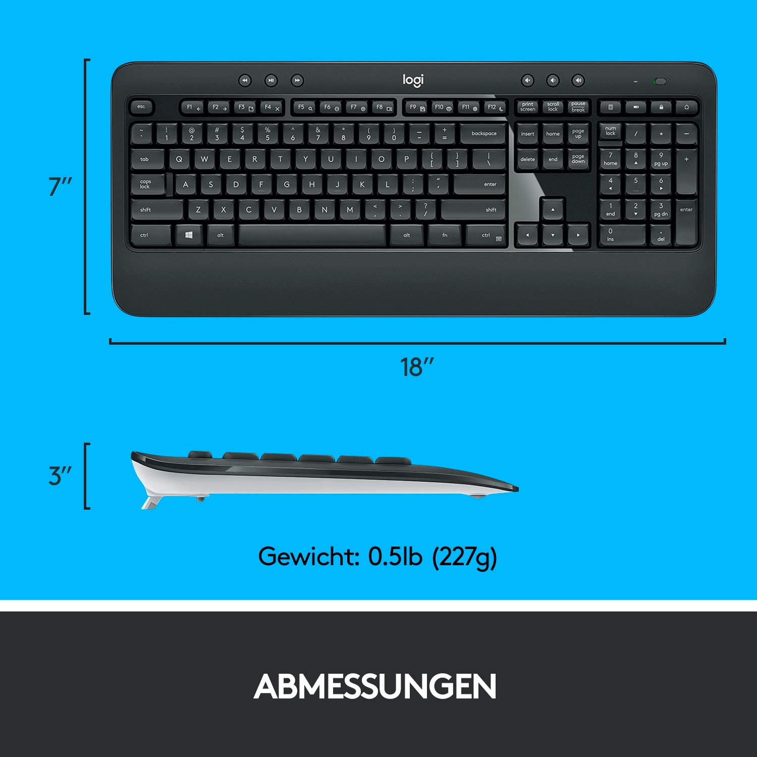 Logitech Tastatur- und Maus-Set »MK540 ADVANCED Kabellose«, für Windows, USB, Sondertasten, 3 Jahre Batterielaufzeit, PC, Laptop