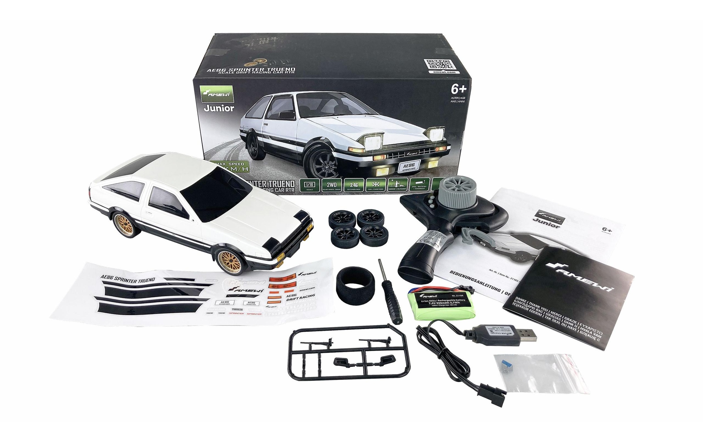 Amewi RC-Auto "AE86 Sprinter Trueno RWD, Weiss, RTR,"