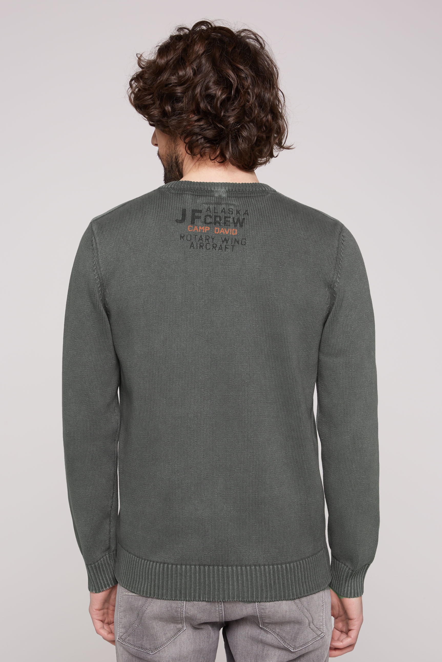 CAMP DAVID Strickpullover, mit Logoprints vorne und hinten