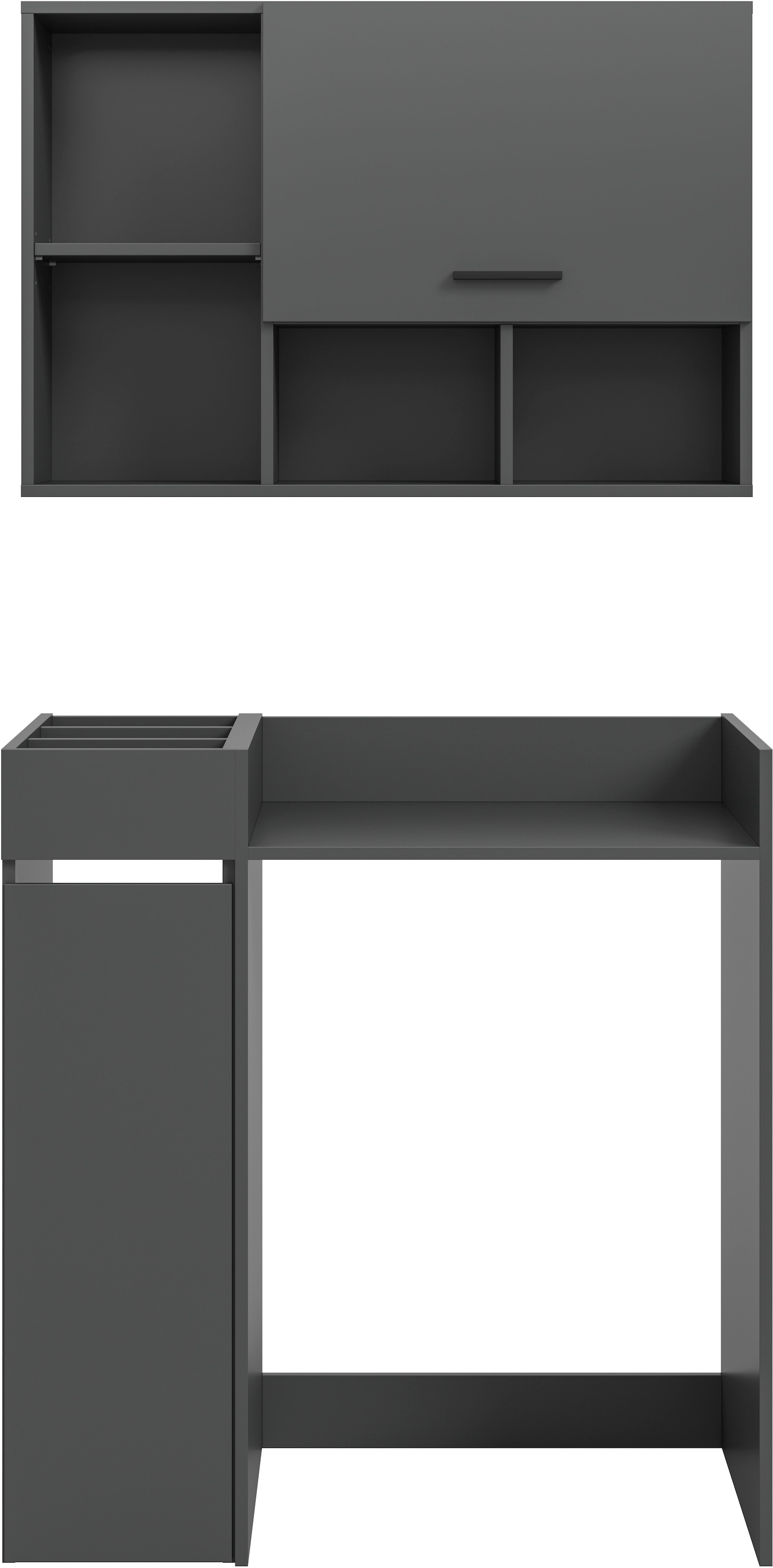 welltime Badmöbel-Set »FALAS, TOPSELLER!, 3-teilig, Hauswirtschaftsraum Set, Breite 95 cm« Set, bestehend aus: Waschmaschinenumbauschrank, Standregal & Hängeschrank, 3 Stk. tlg.