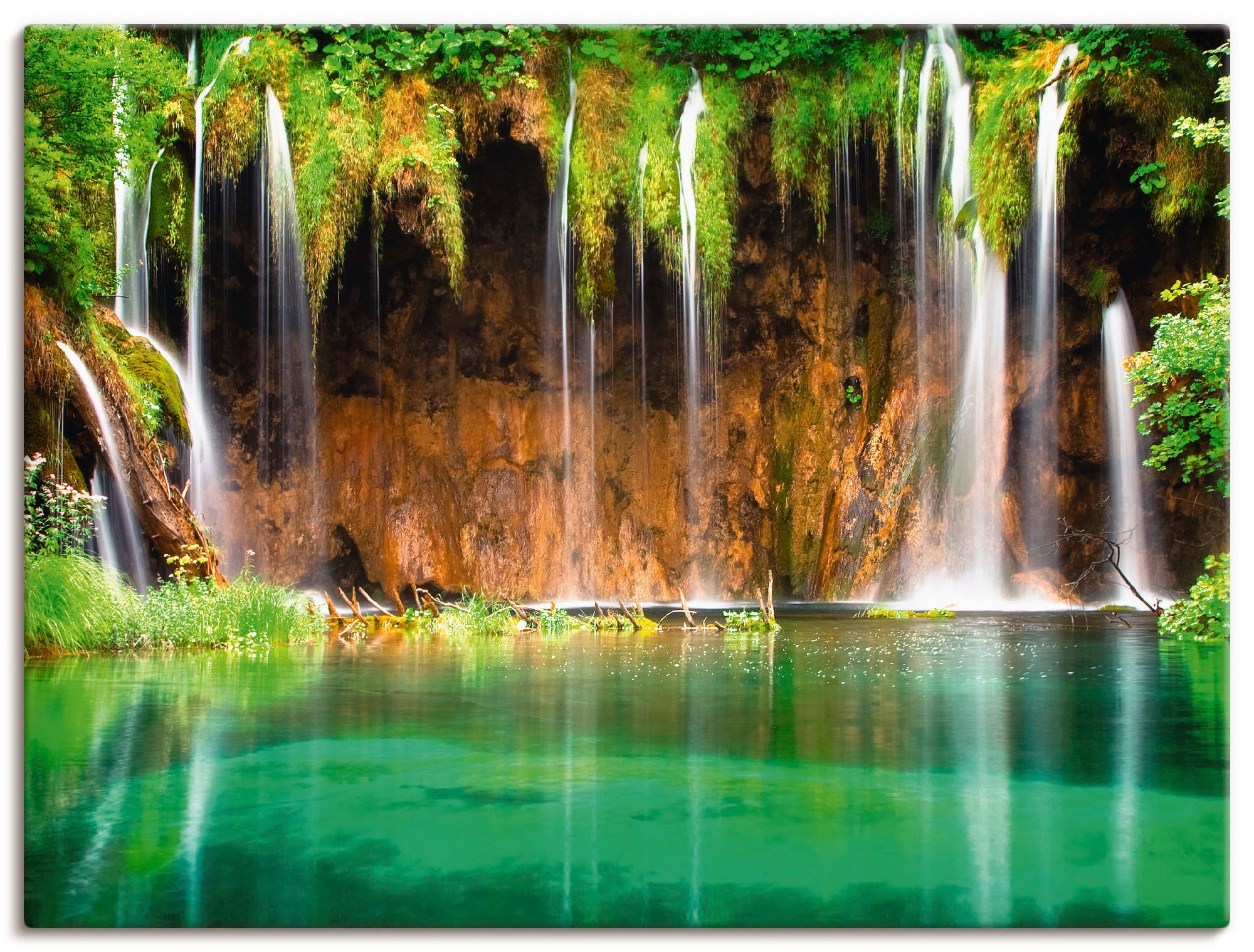 Artland Wandbild »Schöner Wasserfall im Wald«, Gewässer, (1 St.), als  Leinwandbild, Wandaufkleber oder Poster in versch. Grössen jetzt kaufen