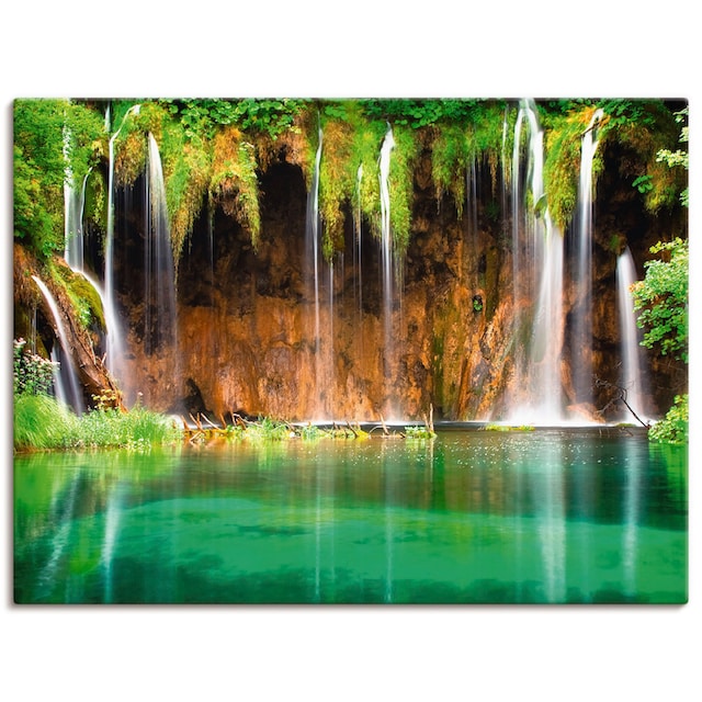 Artland Wandbild »Schöner Wasserfall im Wald«, Gewässer, (1 St.), als  Leinwandbild, Wandaufkleber oder Poster in versch. Grössen jetzt kaufen