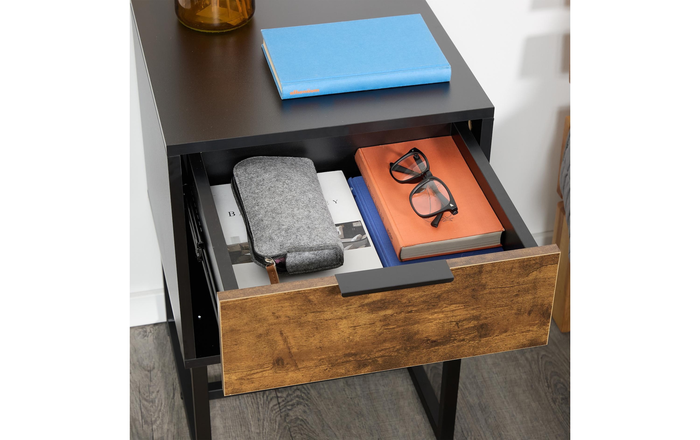 relaxdays Nachttisch »60.5 x 40 x 41.5 cm« Nachtschränkchen im Industrial-Design