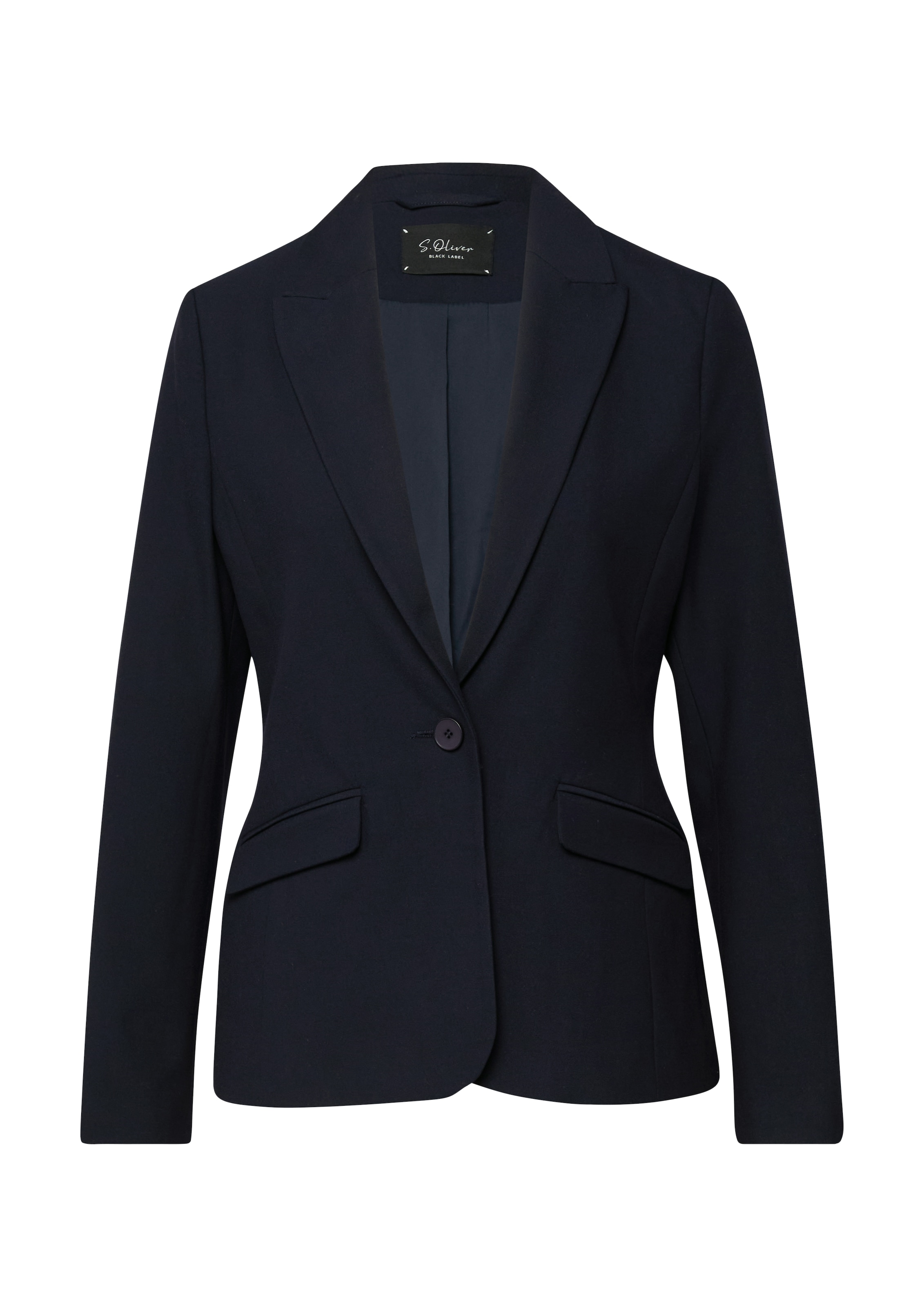s.Oliver BLACK LABEL Veste blazer mit 1-Knopf-Verschluss und Viskose-Stretch