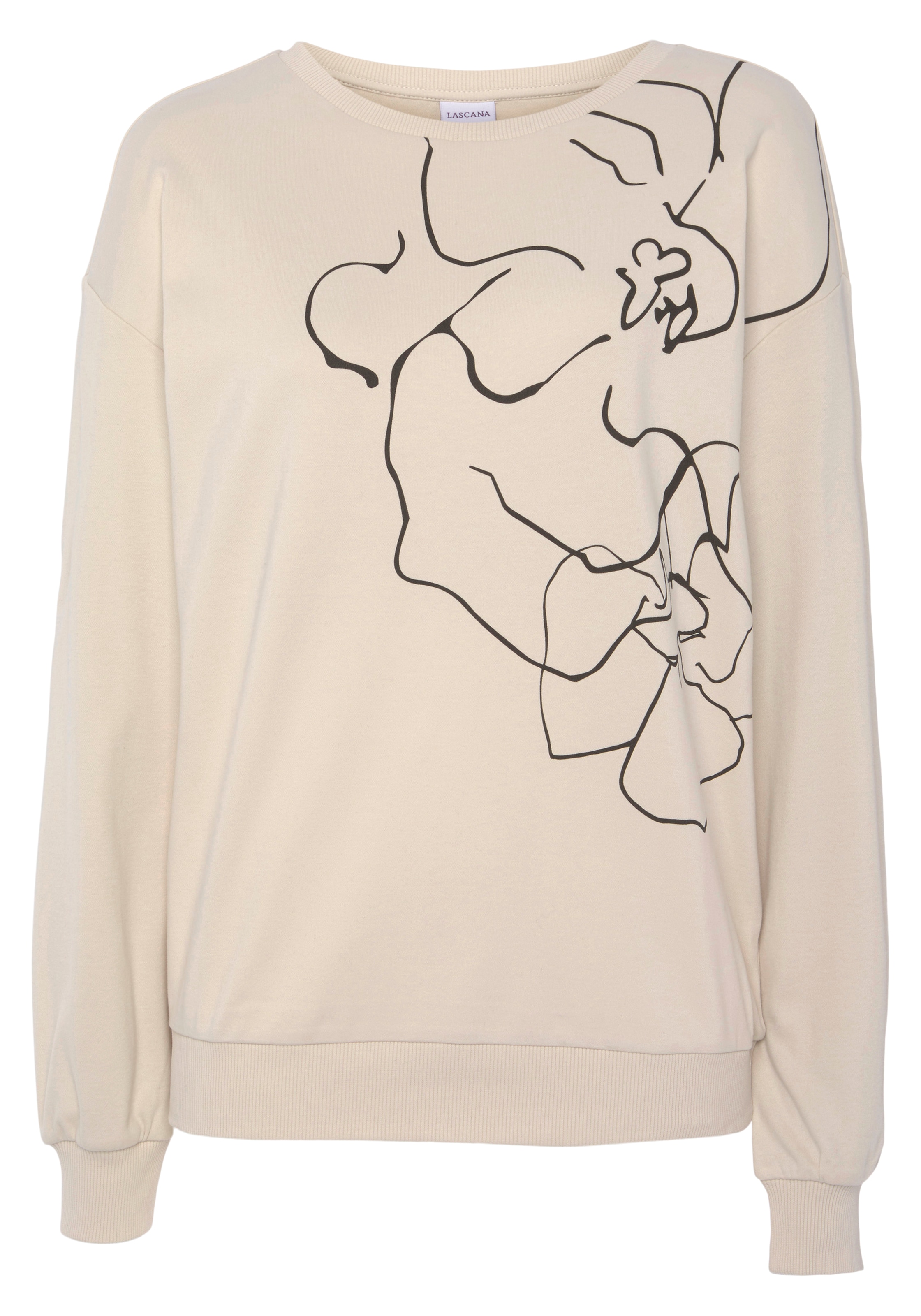 LASCANA Sweatshirt »-Loungeshirt«, mit Druck, Loungewear