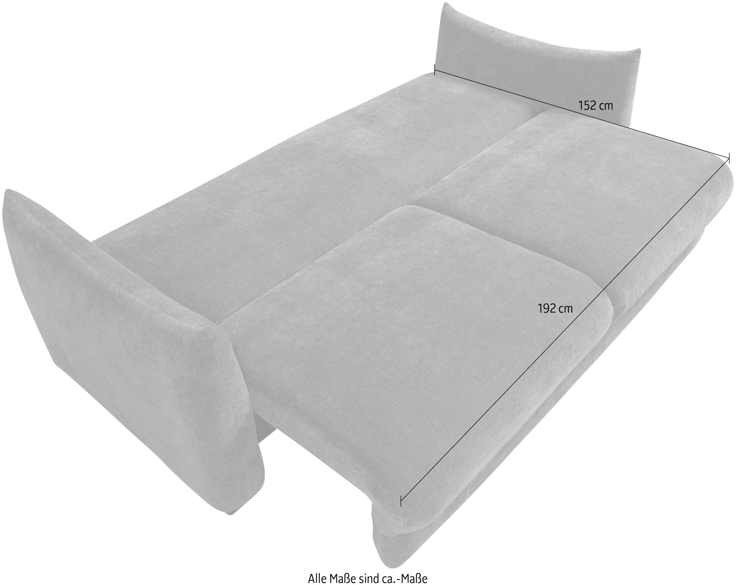WOOOD Schlafsofa »Jonne Strukturbezug mit Schlaffunktion, H 92 x B 233 x T 105 cm« Tragkraft 220 kg, Sitzbreite 192 cm, Geringe Verschleissfestigkeit